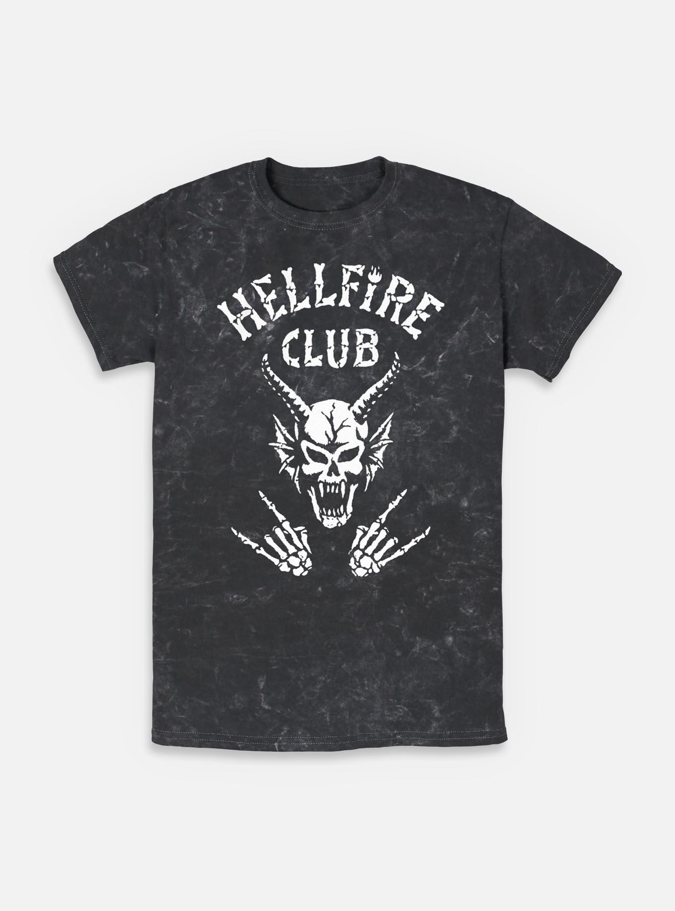 Stranger Things Hellfire Club Rocks Mineral Wash T-Shirt, BLACK, hi-res