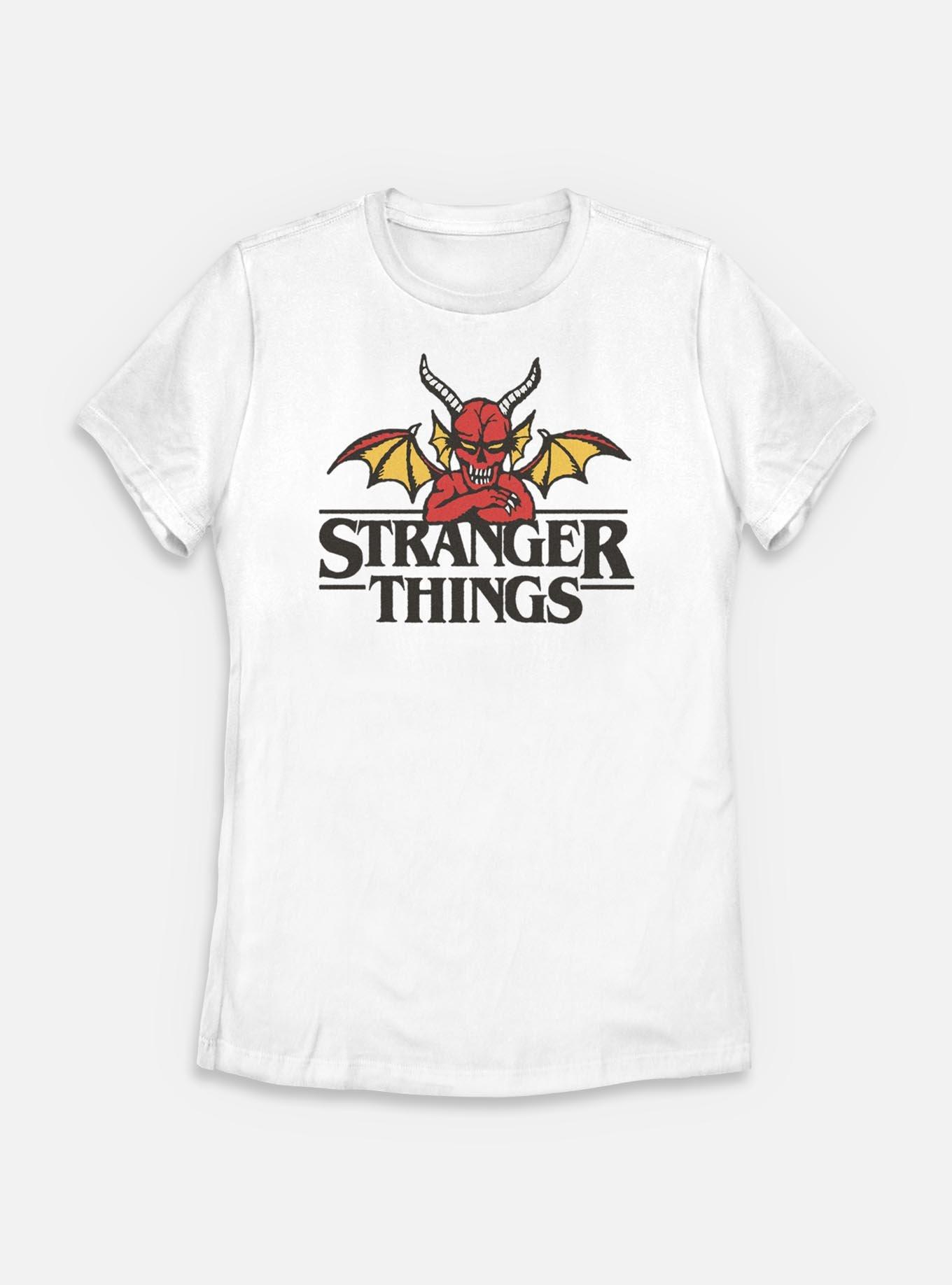 Stranger Things Hellfire Club Devil Logo Womens T-Shirt, WHITE, hi-res