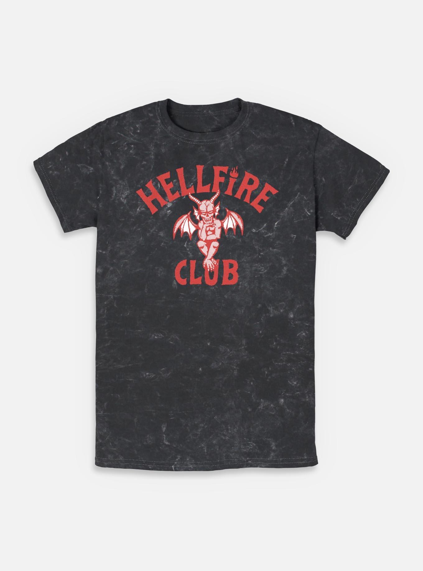 Stranger Things Hellfire Club Devil Frame Mineral Wash T-Shirt, BLACK, hi-res