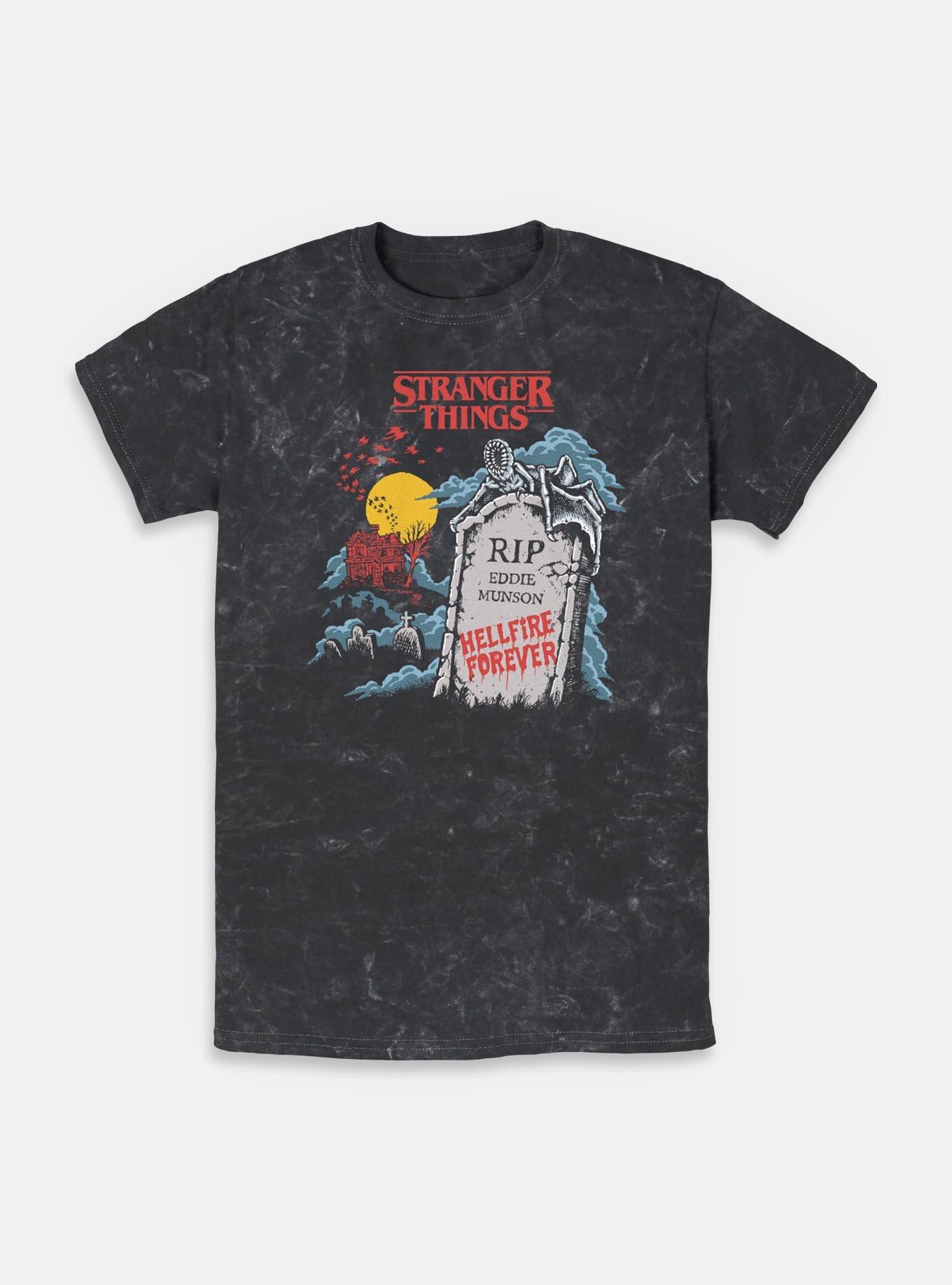Stranger Things RIP Eddie Munson Hellfire Forever Mineral Wash T-Shirt, , hi-res