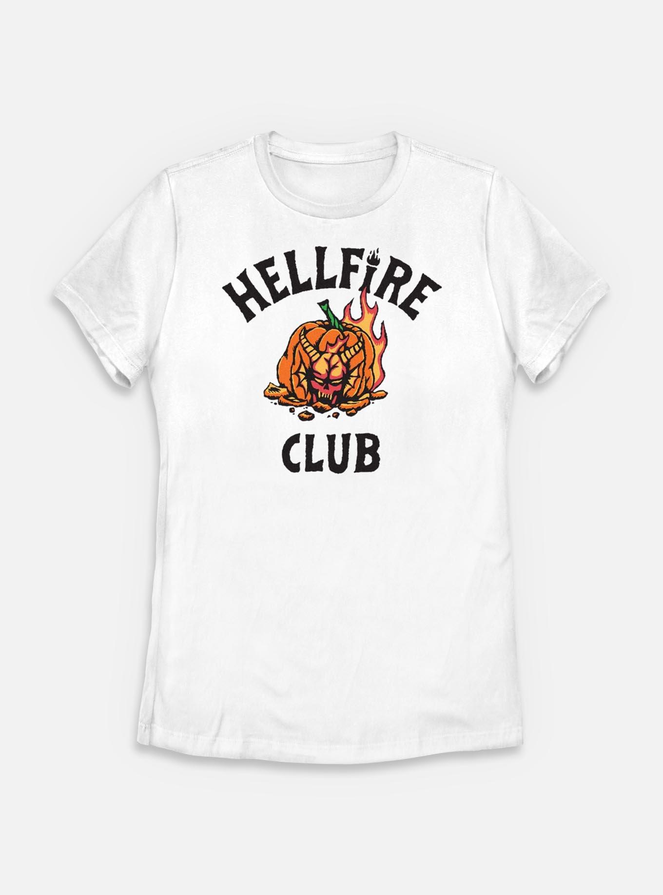 Stranger Things Hellfire Club Pumpkin Womens T-Shirt, WHITE, hi-res