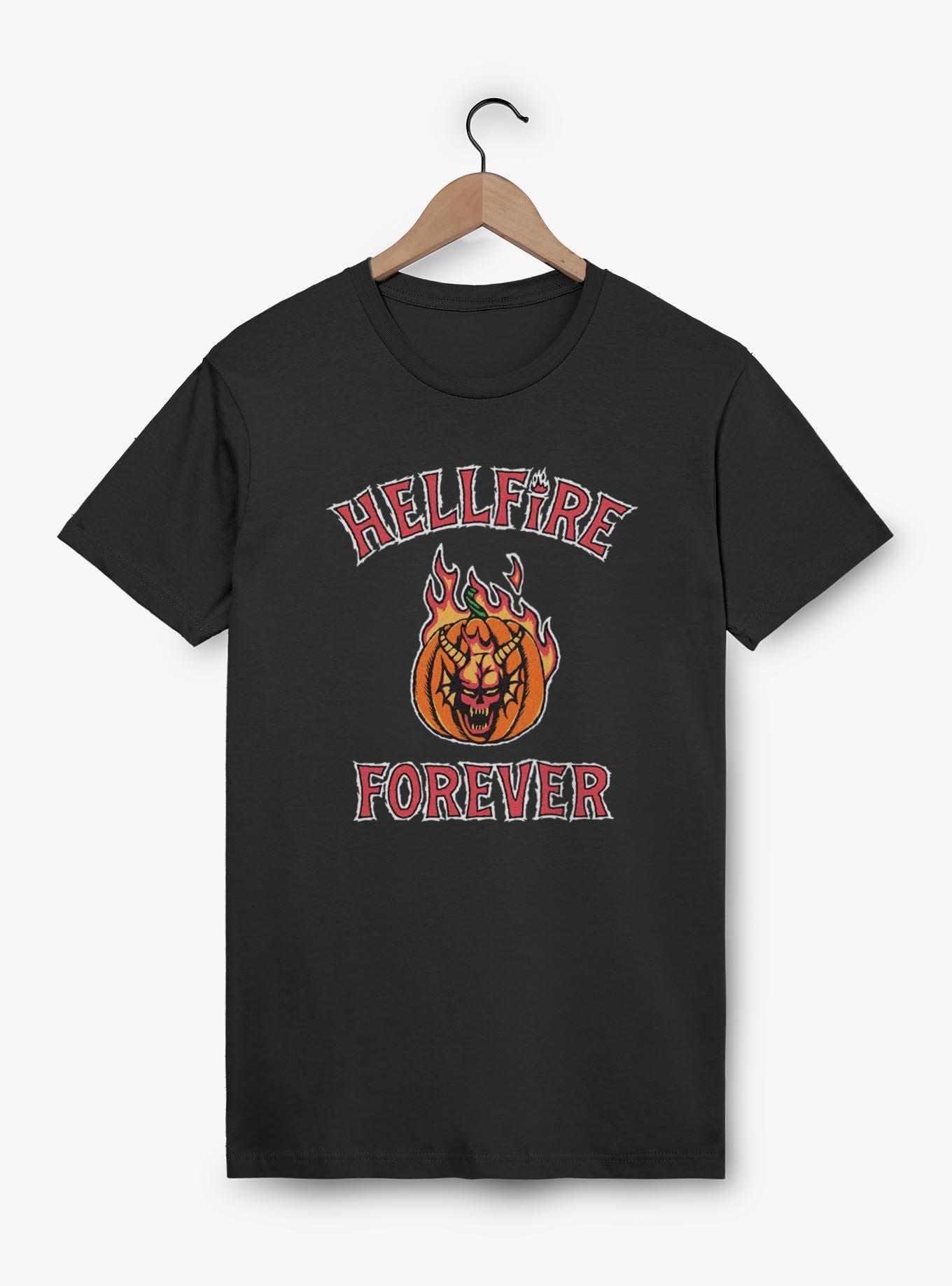 Stranger Things Hellfire Forever Pumpkin T-Shirt, BLACK, hi-res
