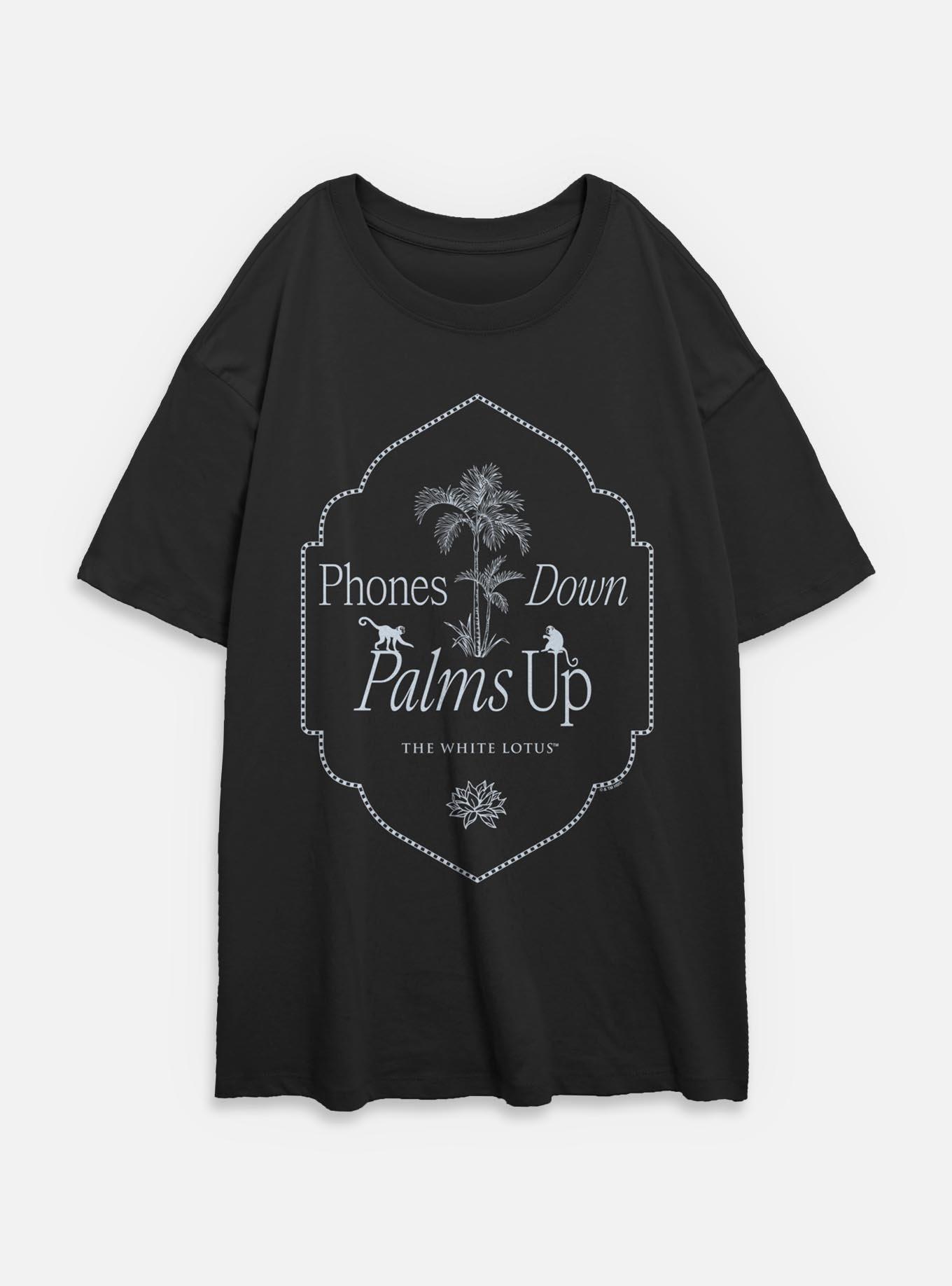 The White Lotus Phones Down Palms Up Womens Oversized T-Shirt, , hi-res