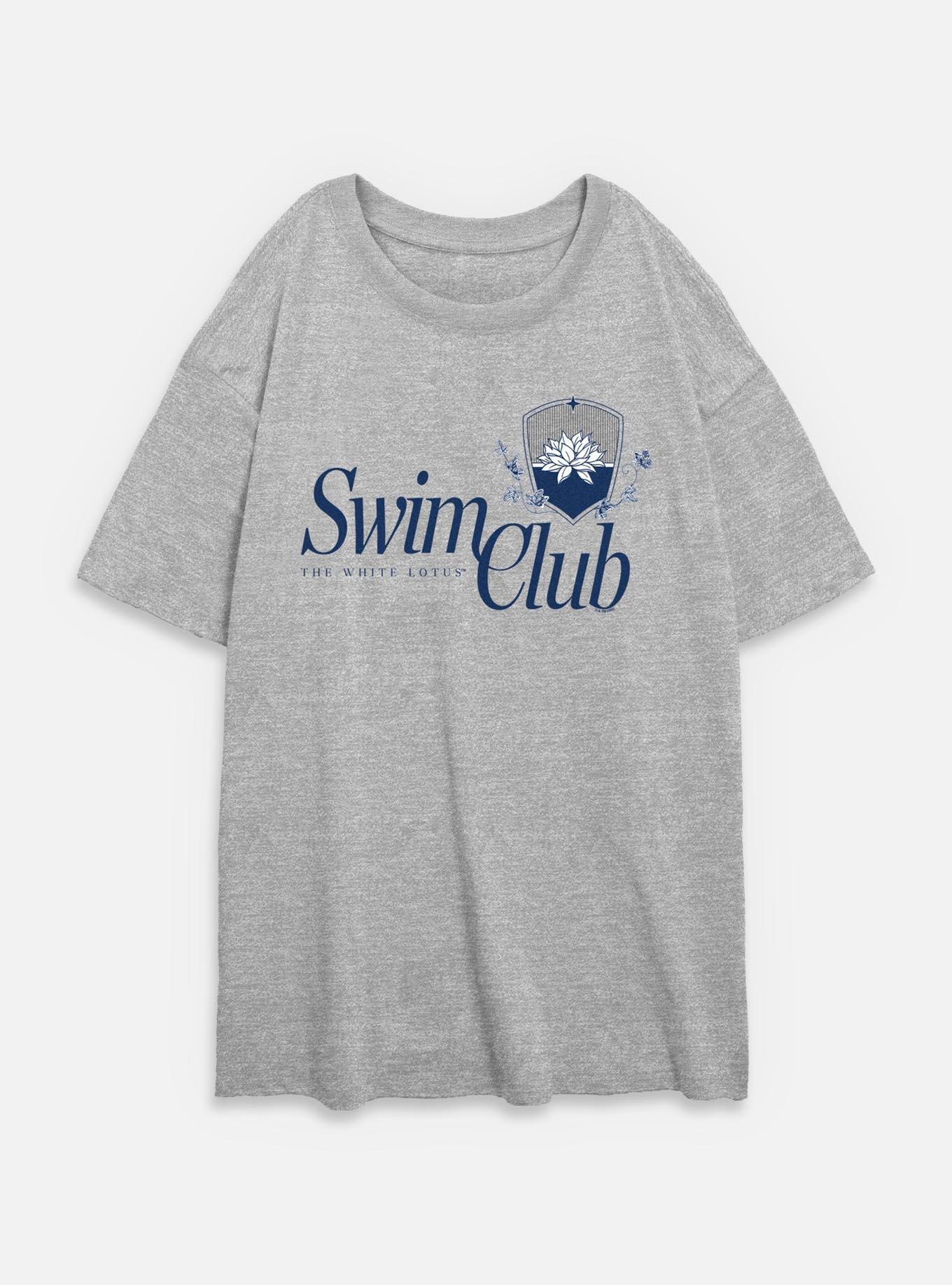 The White Lotus Swim Club Womens Oversized T-Shirt, ATH HTR, hi-res