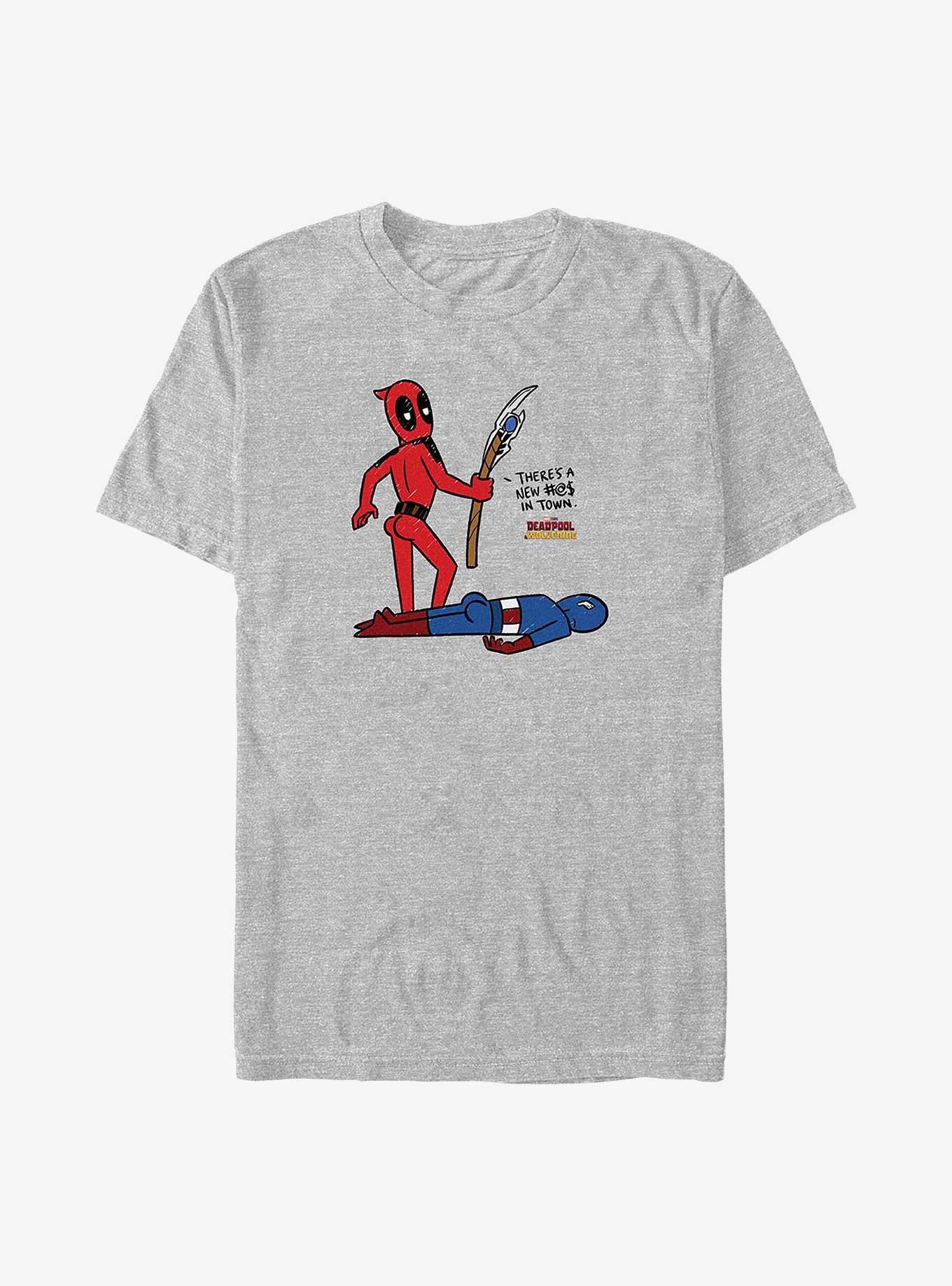 Marvel Deadpool & Wolverine New In Town Big & Tall T-Shirt, ATH HTR, hi-res