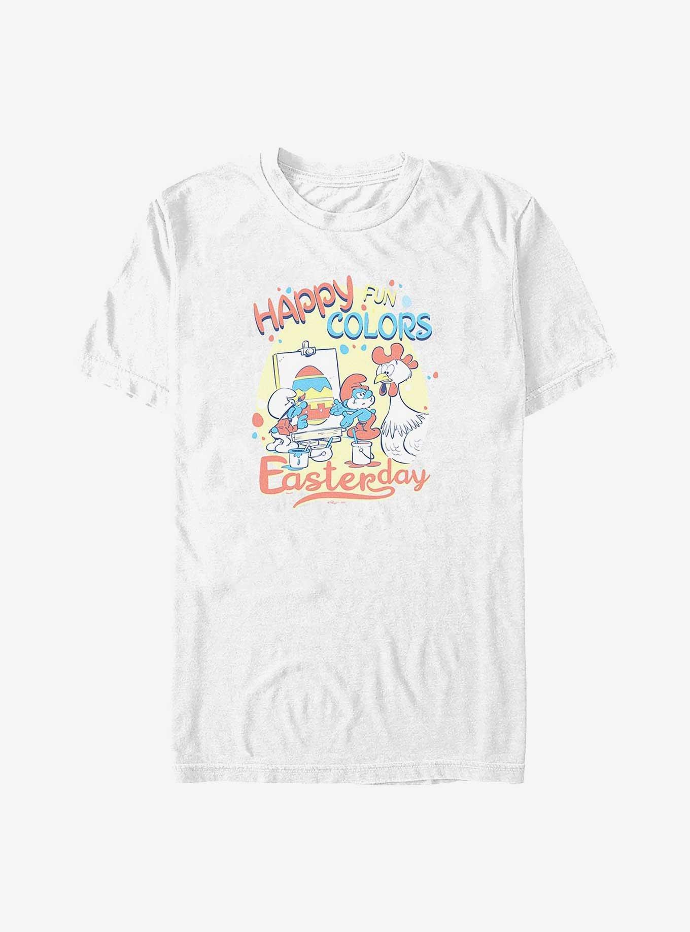 The Smurfs Happy Fun Colors Big & Tall T-Shirt, WHITE, hi-res