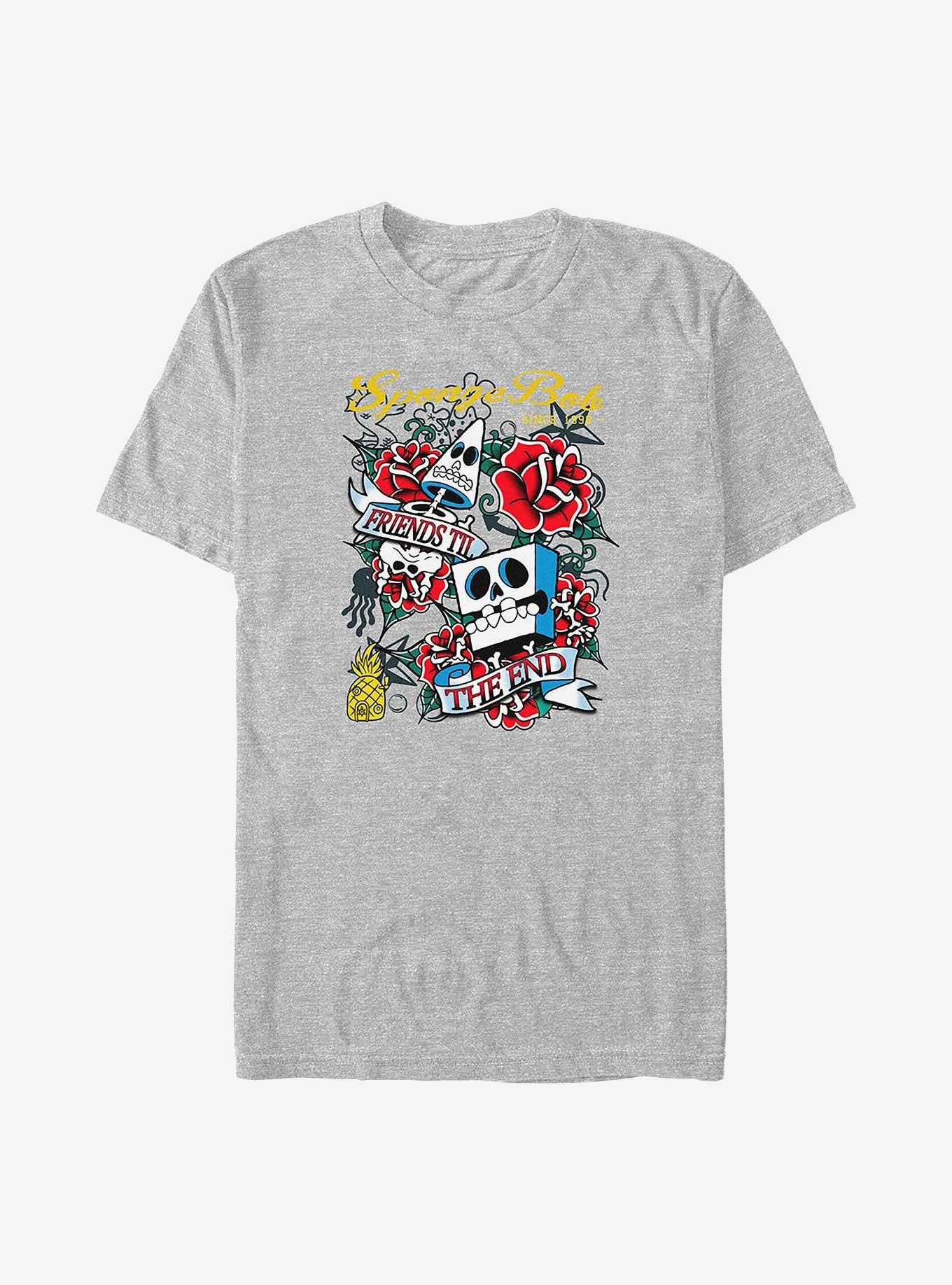 Spongebob Squarepants Tatts Big & Tall T-Shirt, ATH HTR, hi-res