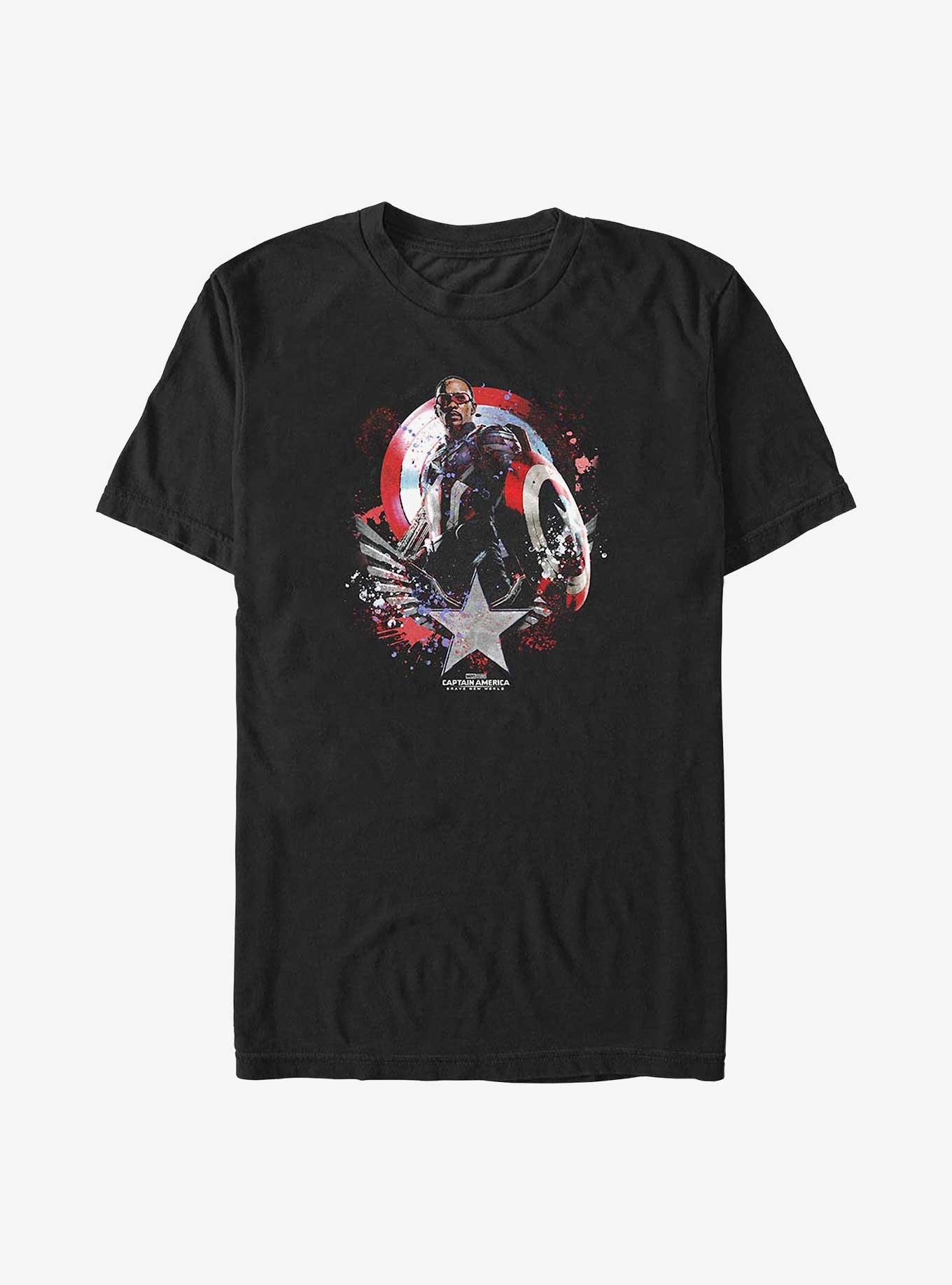 Captain America: Brave New World Paint Over Shield Big & Tall T-Shirt,All Products : American Fashion Style Bags On Sale