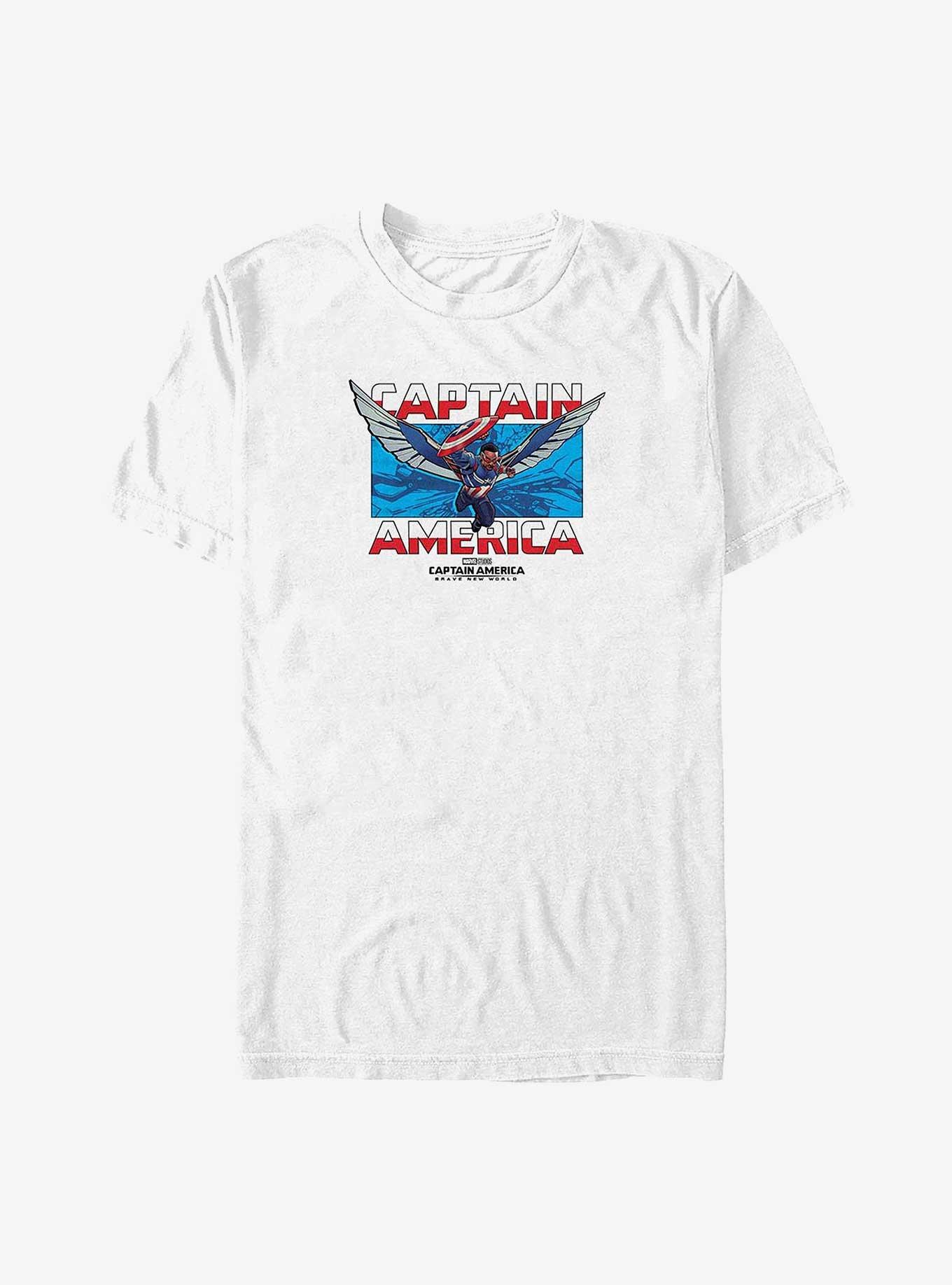 Captain America: Brave New World Sam Captain America Big & Tall T-Shirt,All Products : American Fashion Style Bags On Sale