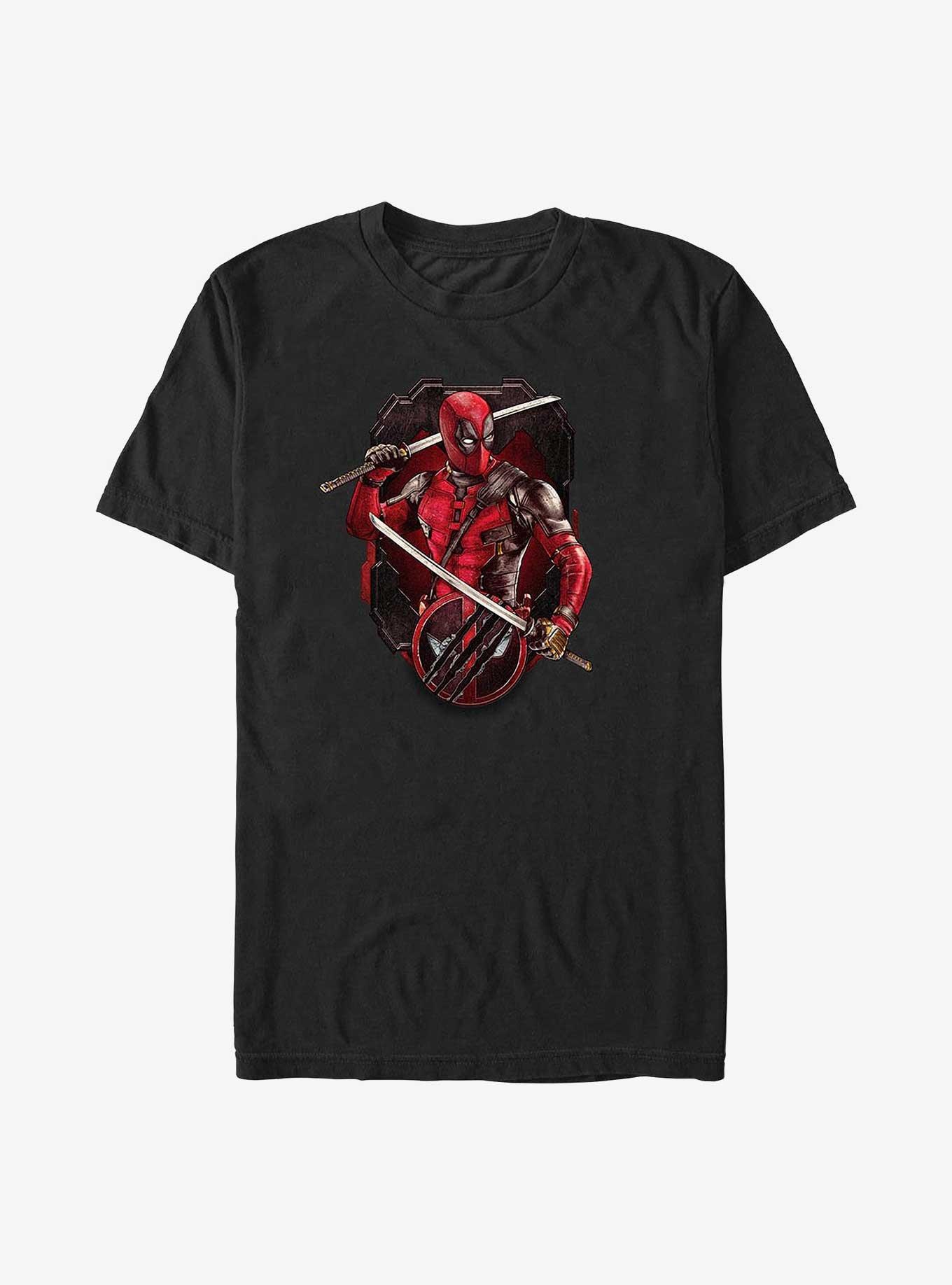 Marvel Deadpool & Wolverine Deadpool Pose Badge Big & Tall T-Shirt,New Products : American Fashion Style Bags On Sale