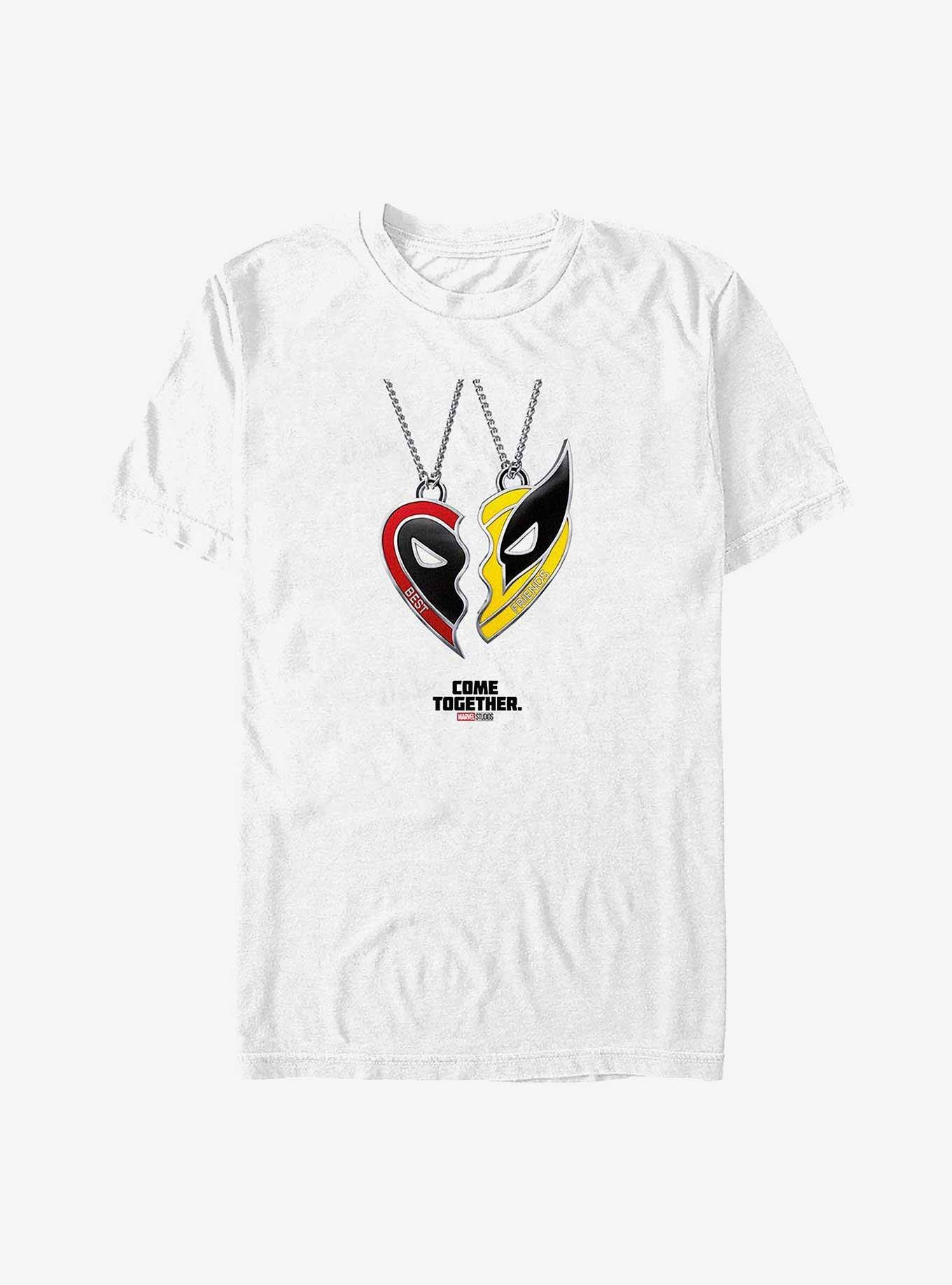 Marvel Deadpool & Wolverine Heart Friendship Necklace Big & Tall T-Shirt, , hi-res