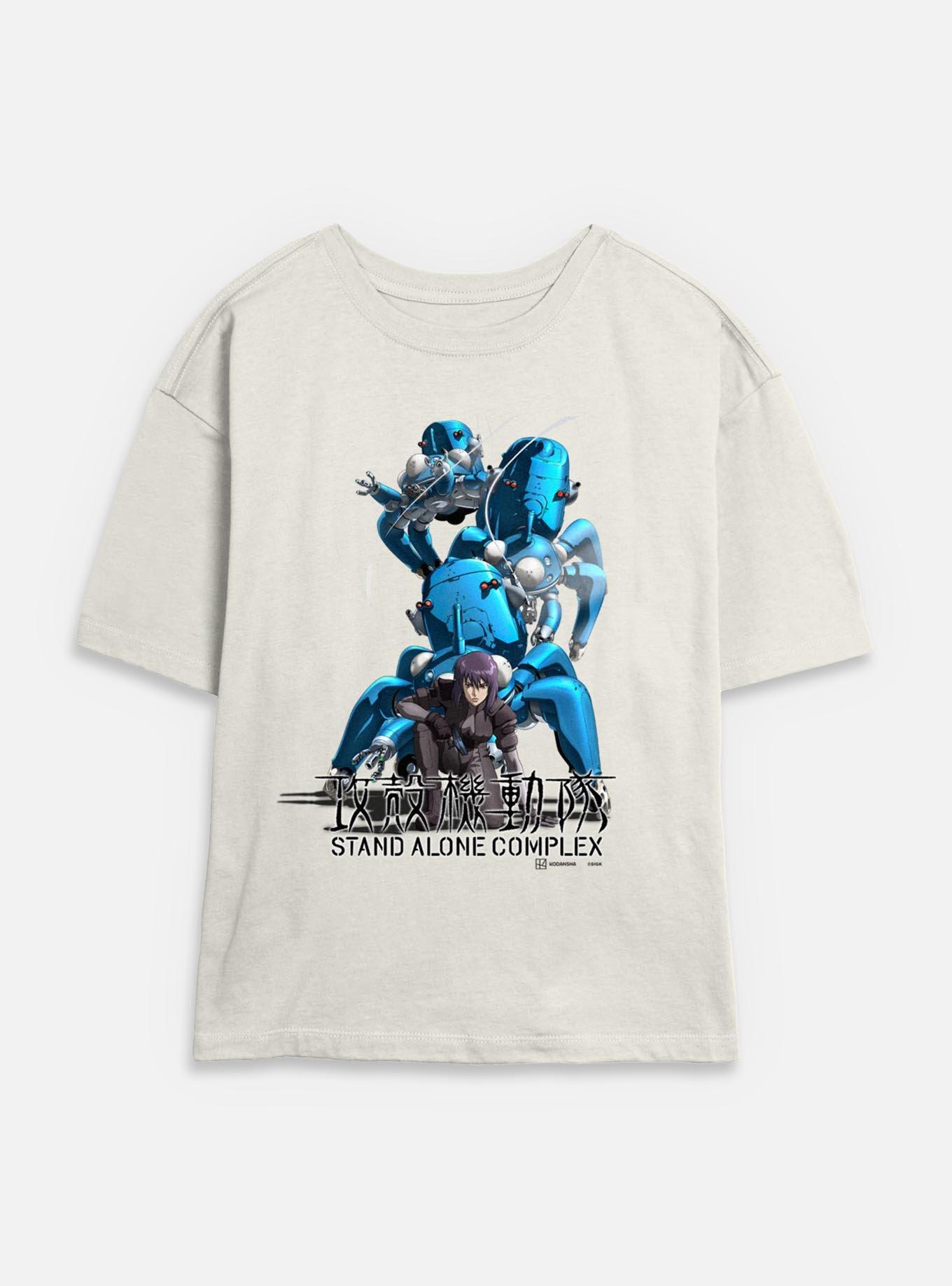 Ghost in the Shell Motoko With Tachikomas Womens Skimmer T-Shirt, EGRET, hi-res