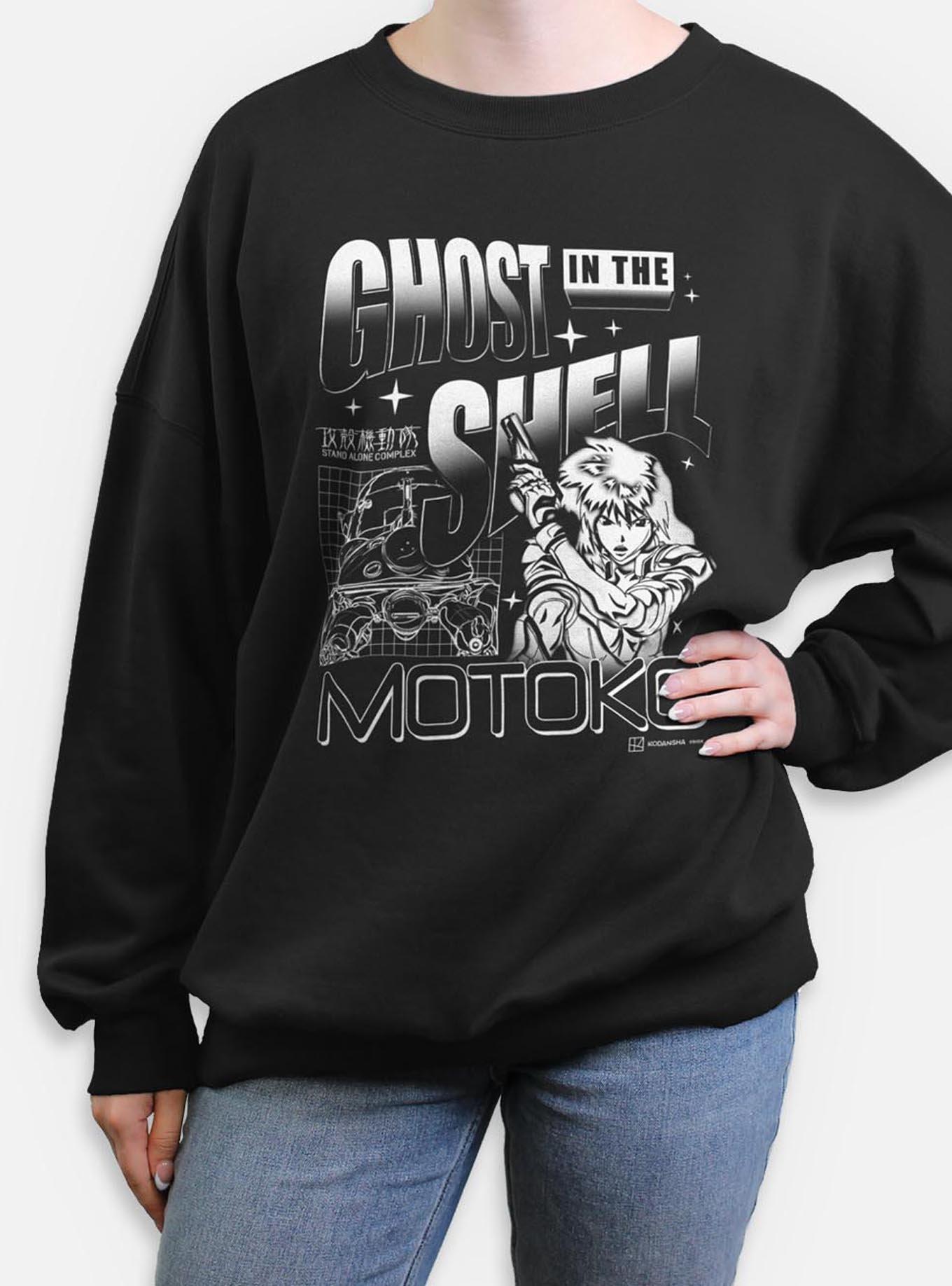 Ghost in the Shell Grid Ghost Womens Oversized Sweatshirt,New Products : American Fashion Style Bags On Sale
