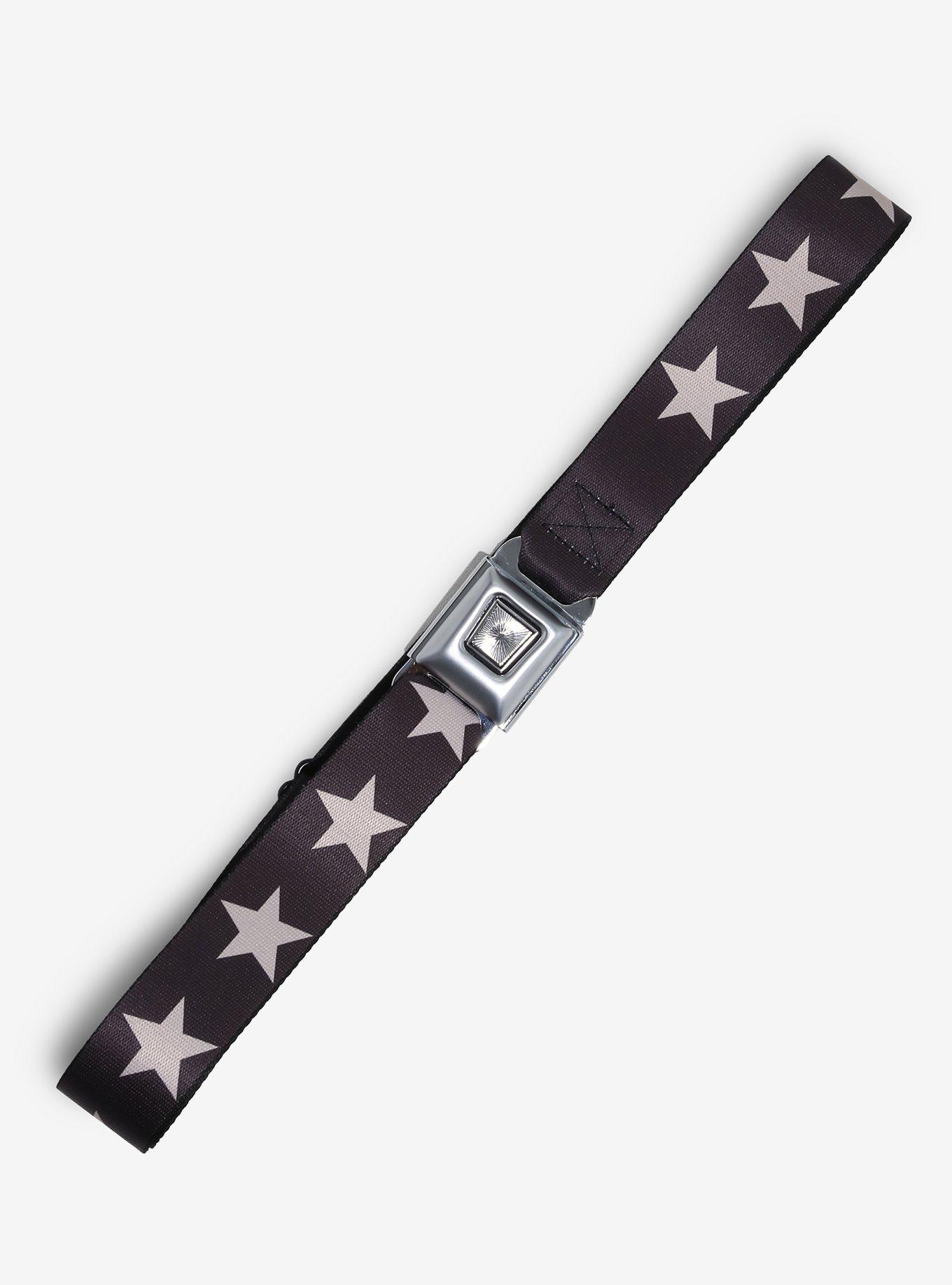 Buckle-Down Brown & Tan Star Seat Belt Belt, , hi-res
