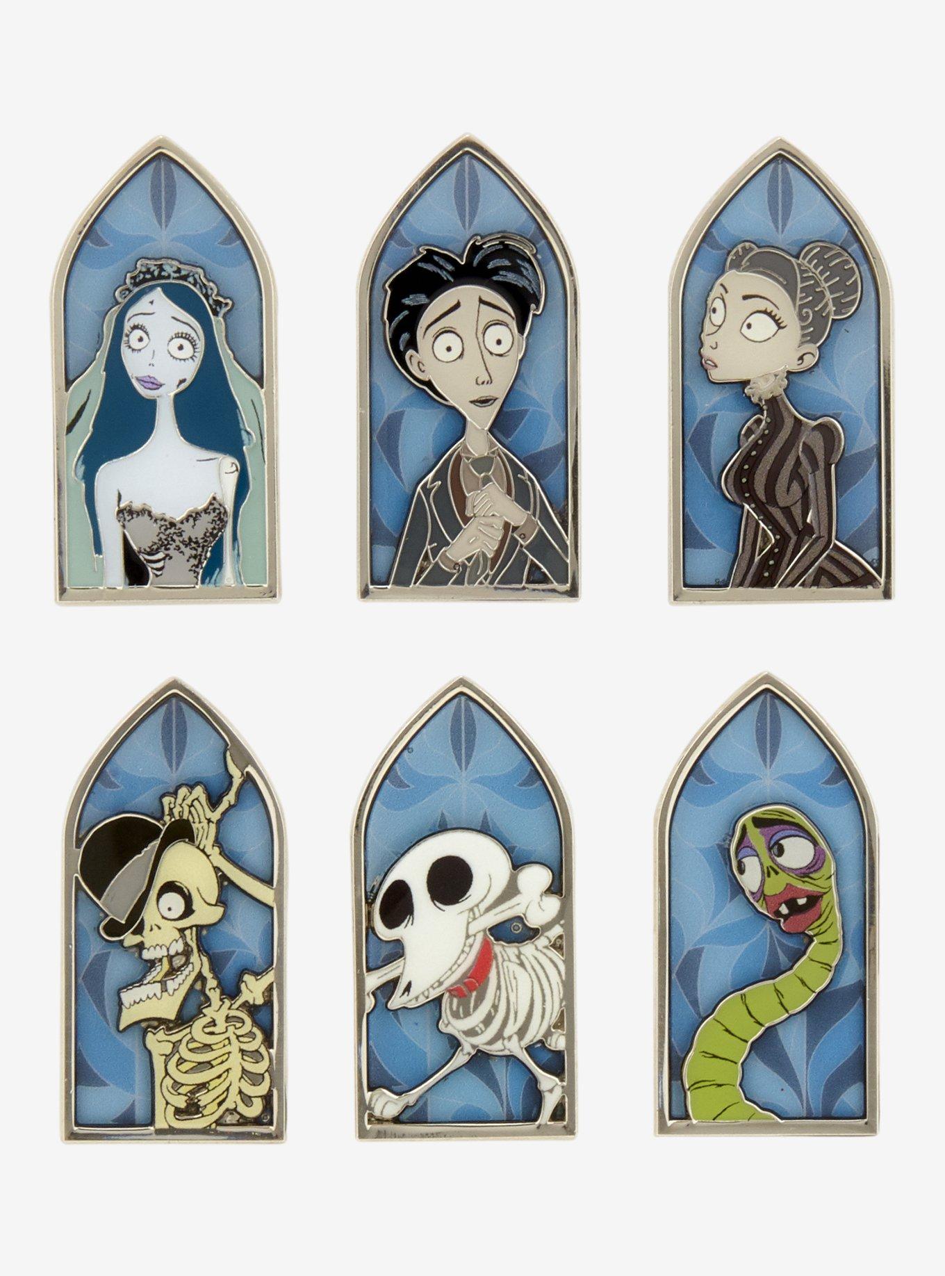 Corpse Bride Characters Stained Glass Window Blind Box Enamel Pin, , hi-res