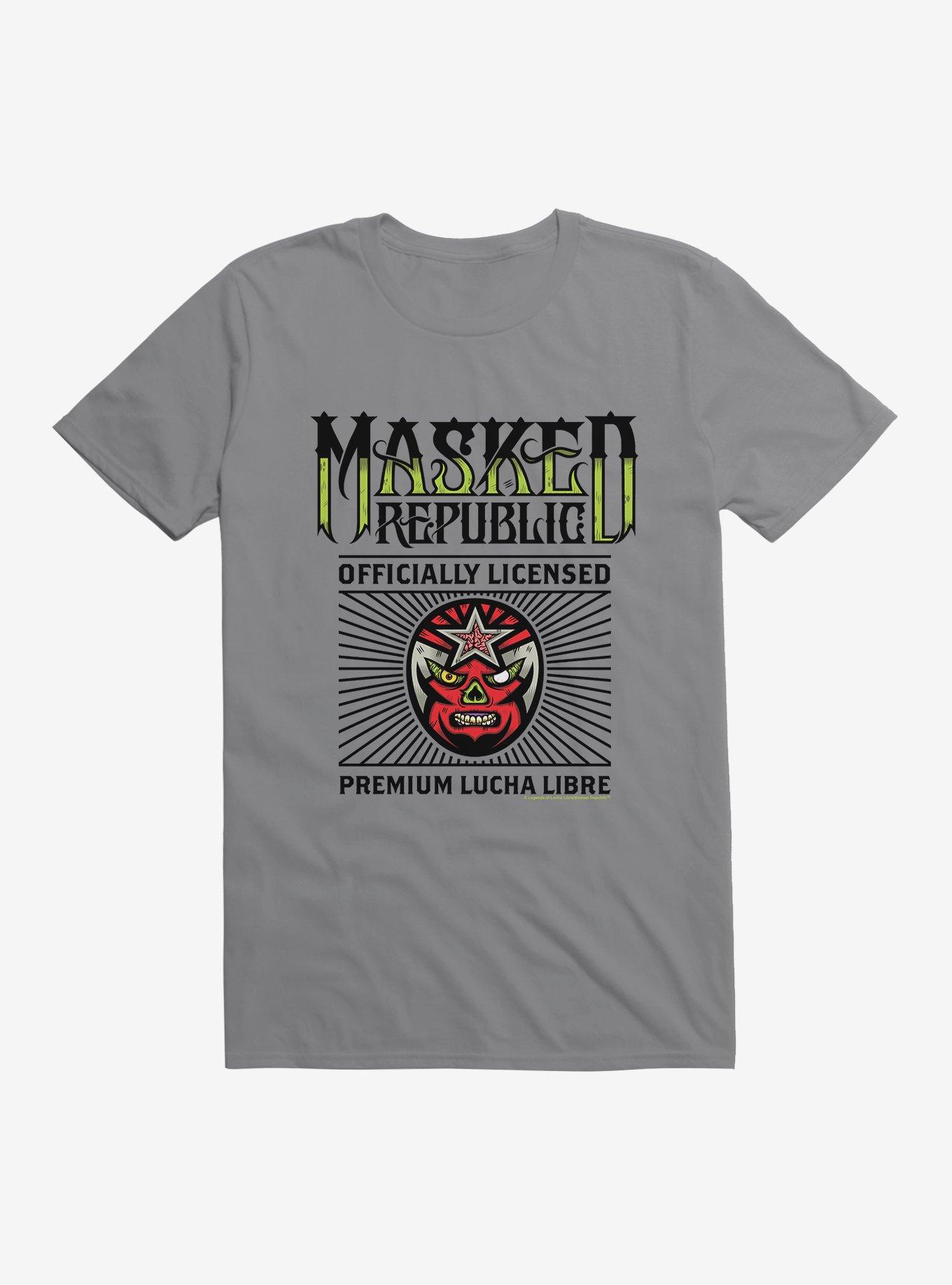 Masked Republic Officially Licensed Premium Lucha Libre T-Shirt, STORM GREY, hi-res