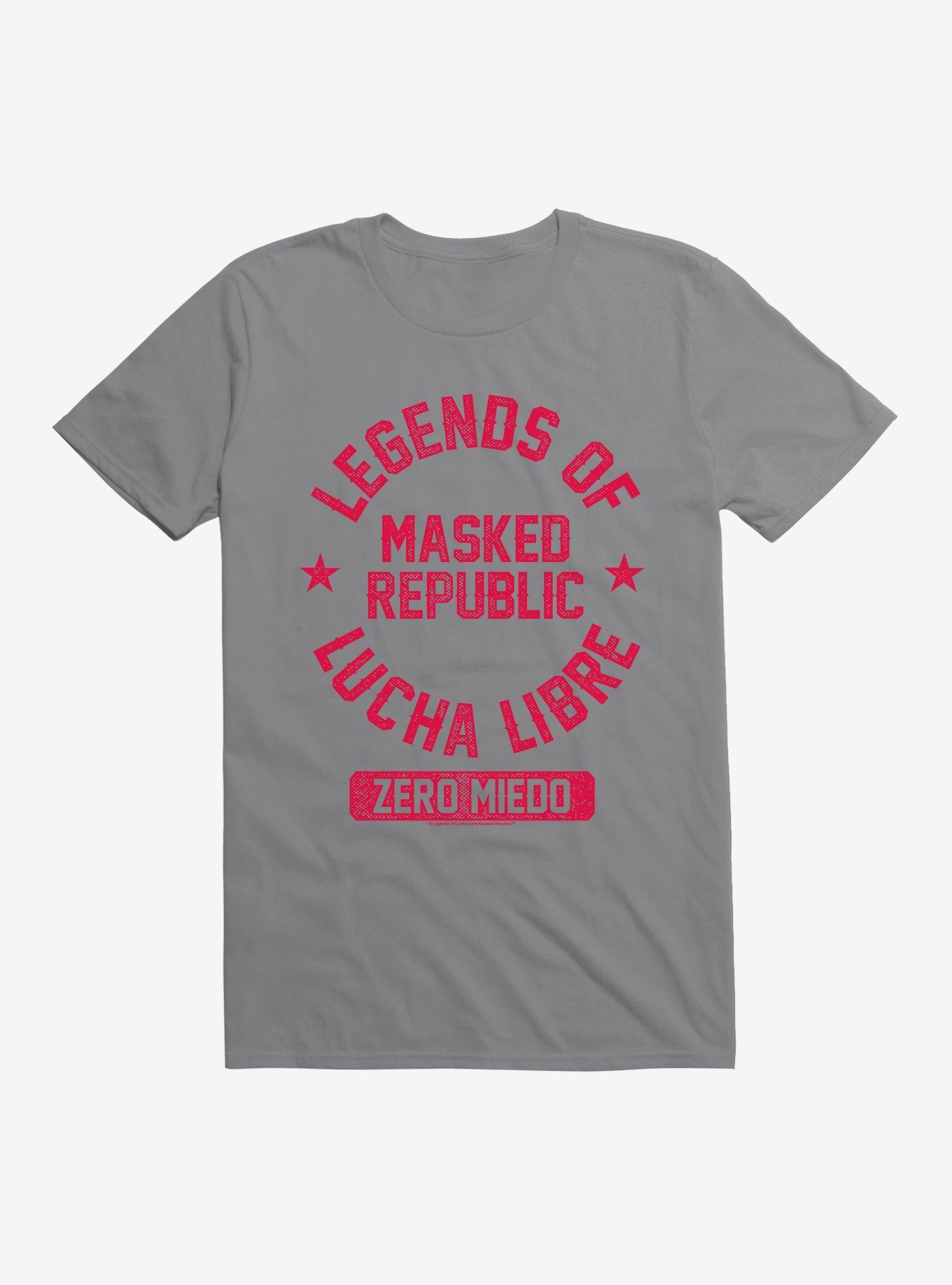Masked Republic Legends Of Lucha Libre Zero Miedo T-Shirt, STORM GREY, hi-res