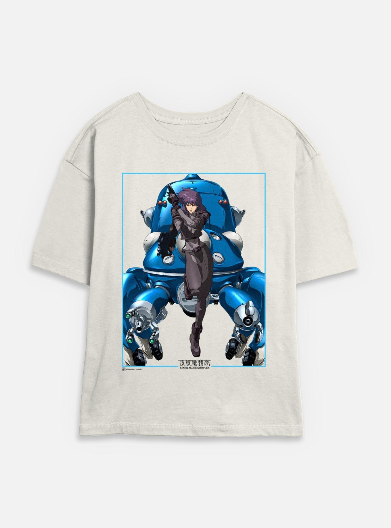 Ghost in the Shell Motoko Guns Tachikomas Womens Skimmer T-Shirt, EGRET, hi-res