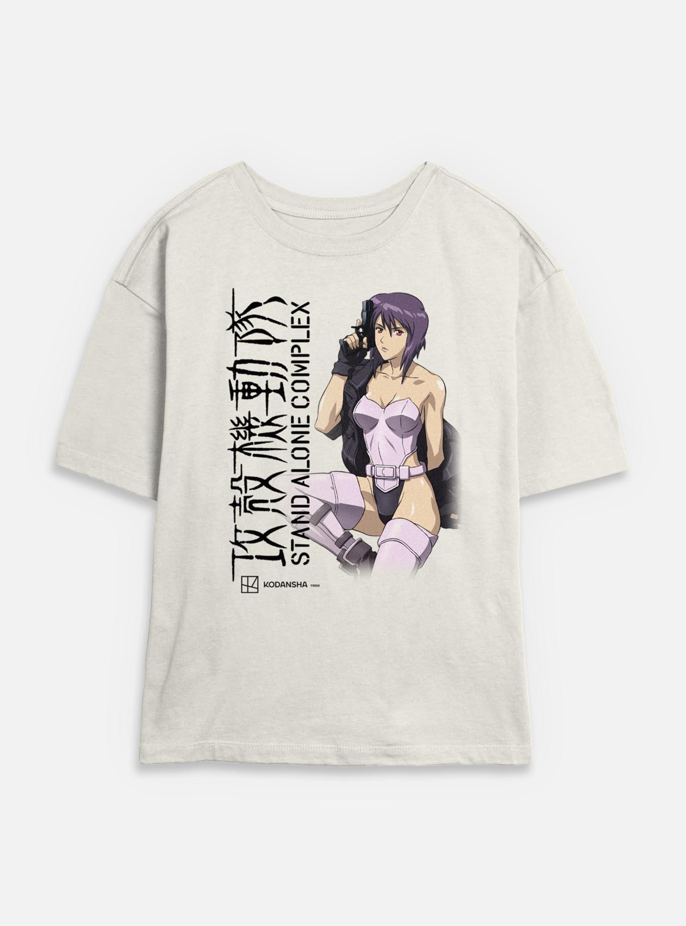 Ghost in The Shell Motoko Kusanagi Stand Alone Complex Womens Skimmer T-Shirt, EGRET, hi-res
