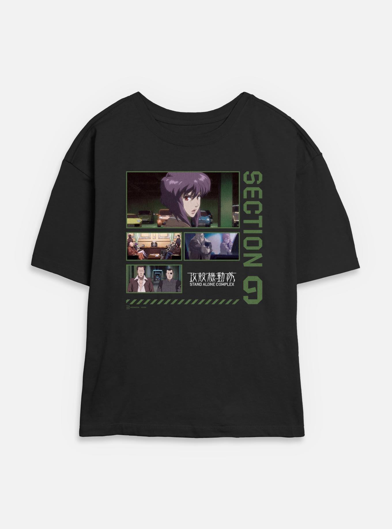 Ghost in the Shell Section 9 Collage Womens Skimmer T-Shirt, BLACK, hi-res