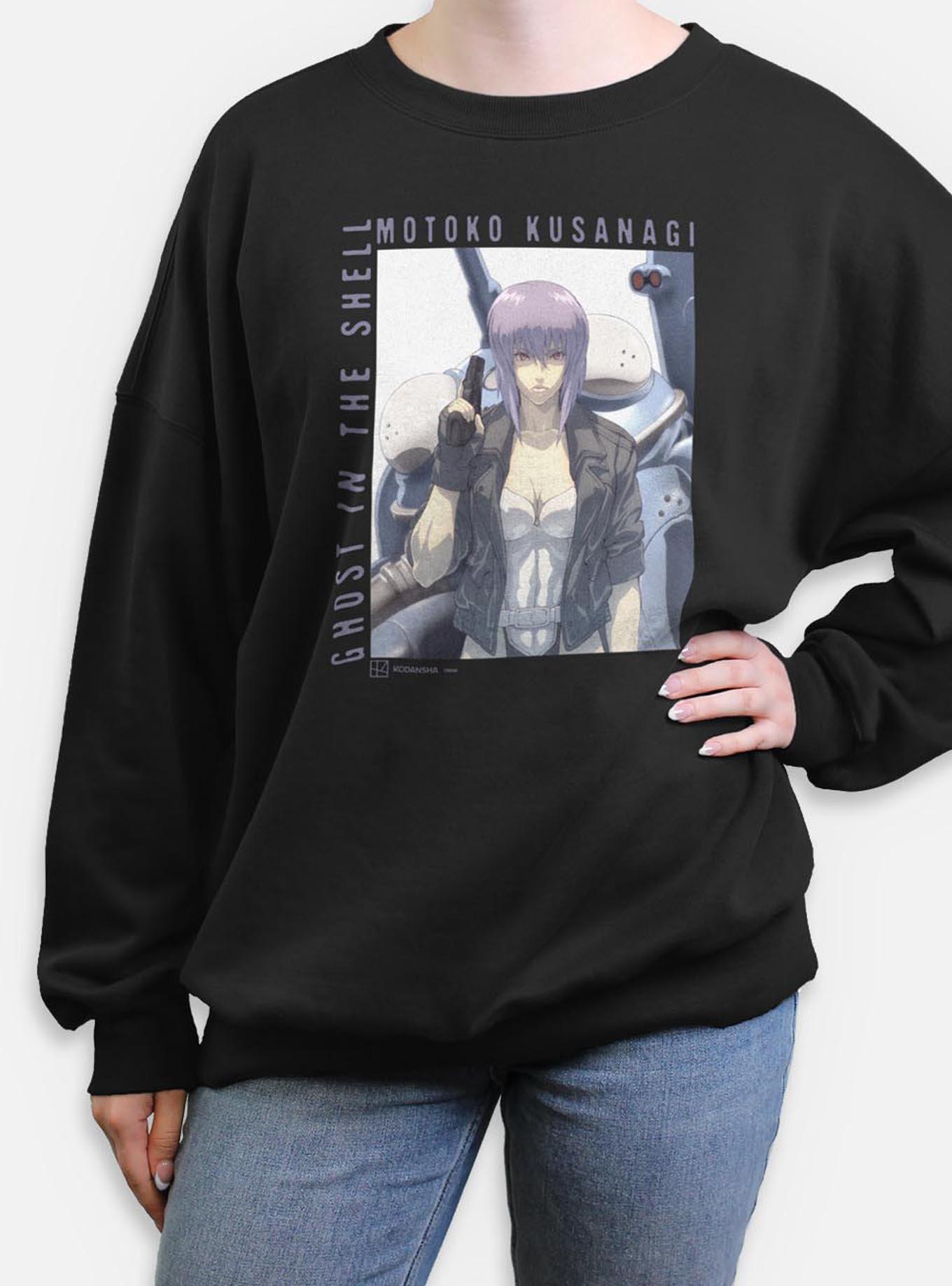 Ghost in the Shell Motoko Kusanagi Womens Oversized Sweatshirt, BLACK, hi-res