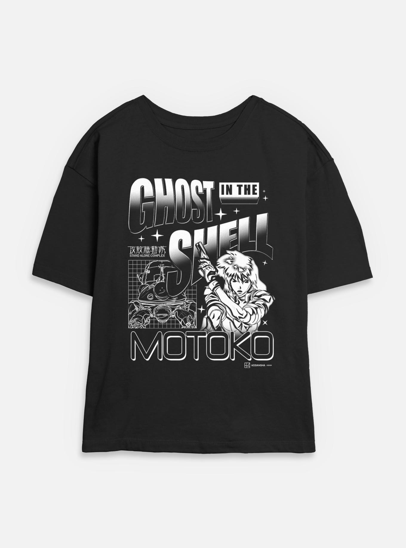 Ghost in the Shell Grid Ghost Womens Skimmer T-Shirt, BLACK, hi-res