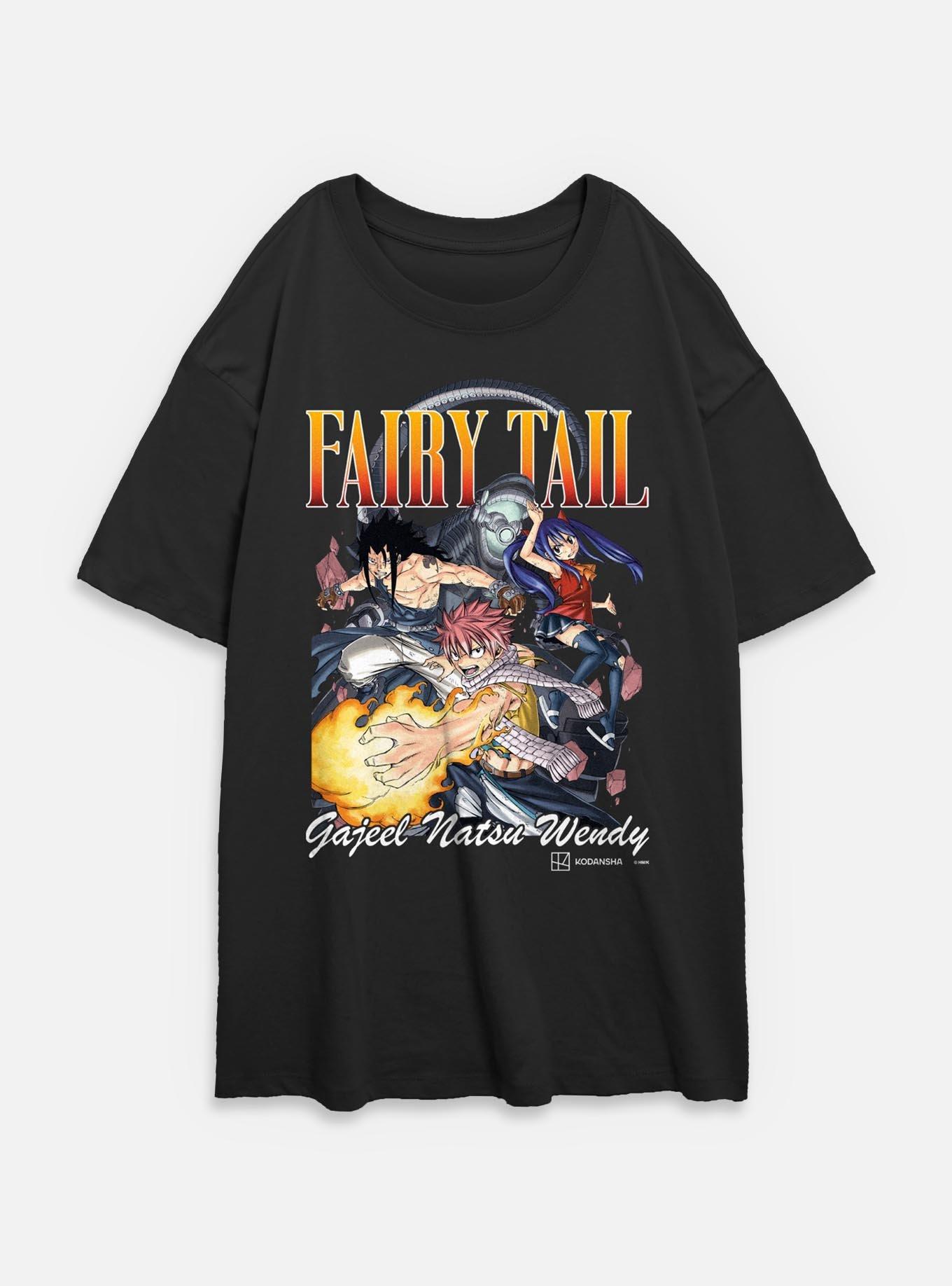 Fairy Tail Group Womens Oversized T-Shirt, BLACK, hi-res