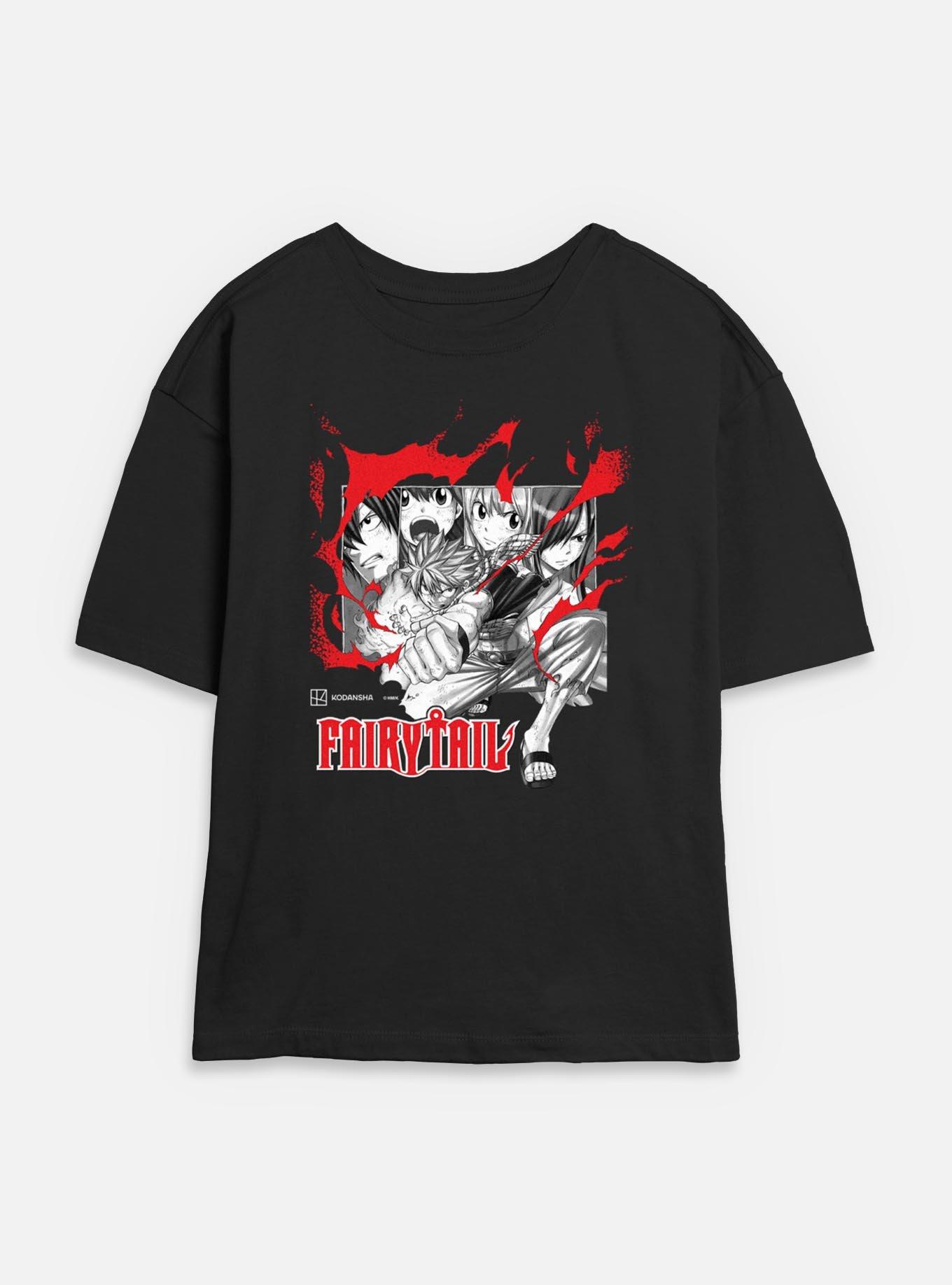 Fairy Tail Blaze Womens Skimmer T-Shirt, BLACK, hi-res