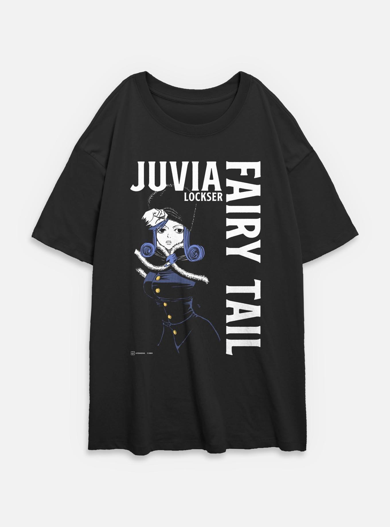 Fairy Tail Juvia Lockser Focus Womens Oversized T-Shirt, BLACK, hi-res