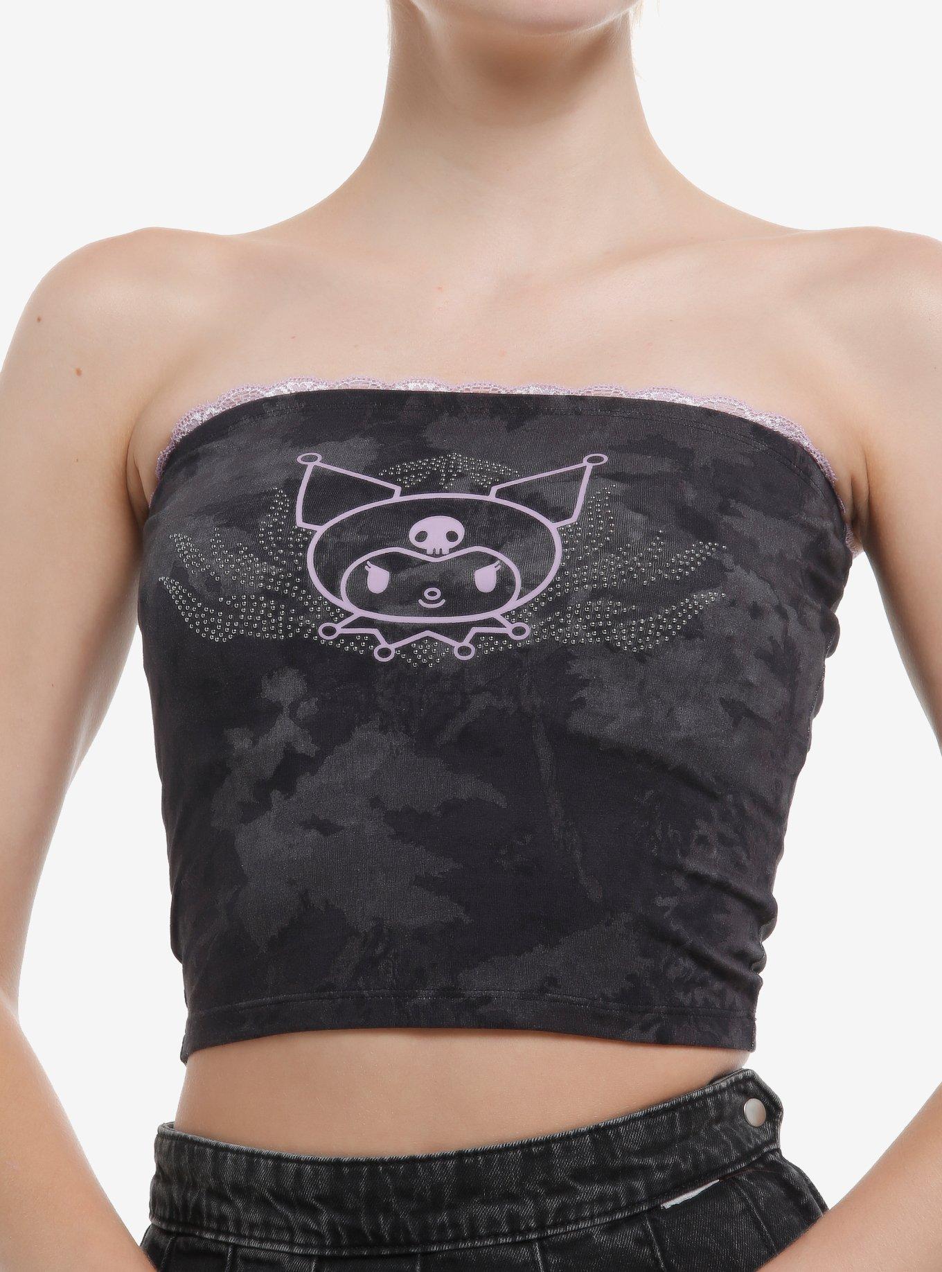Kuromi Lace & Stud Tube Top, , hi-res