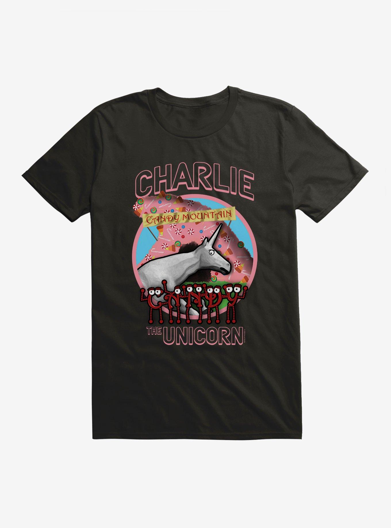 Charlie The Unicorn Candy Mountain T-Shirt, BLACK, hi-res