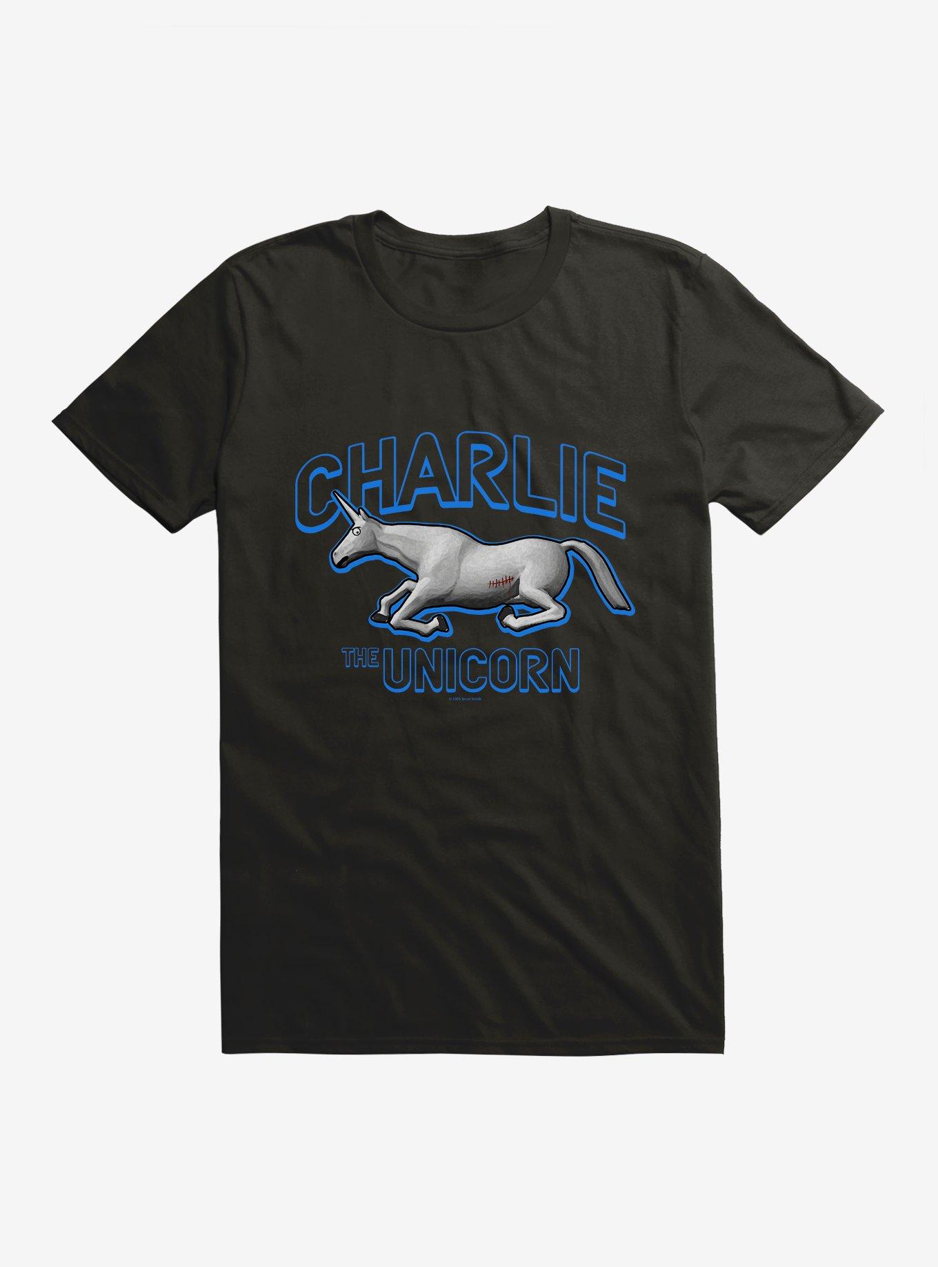 Charlie The Unicorn Stitches T-Shirt, BLACK, hi-res
