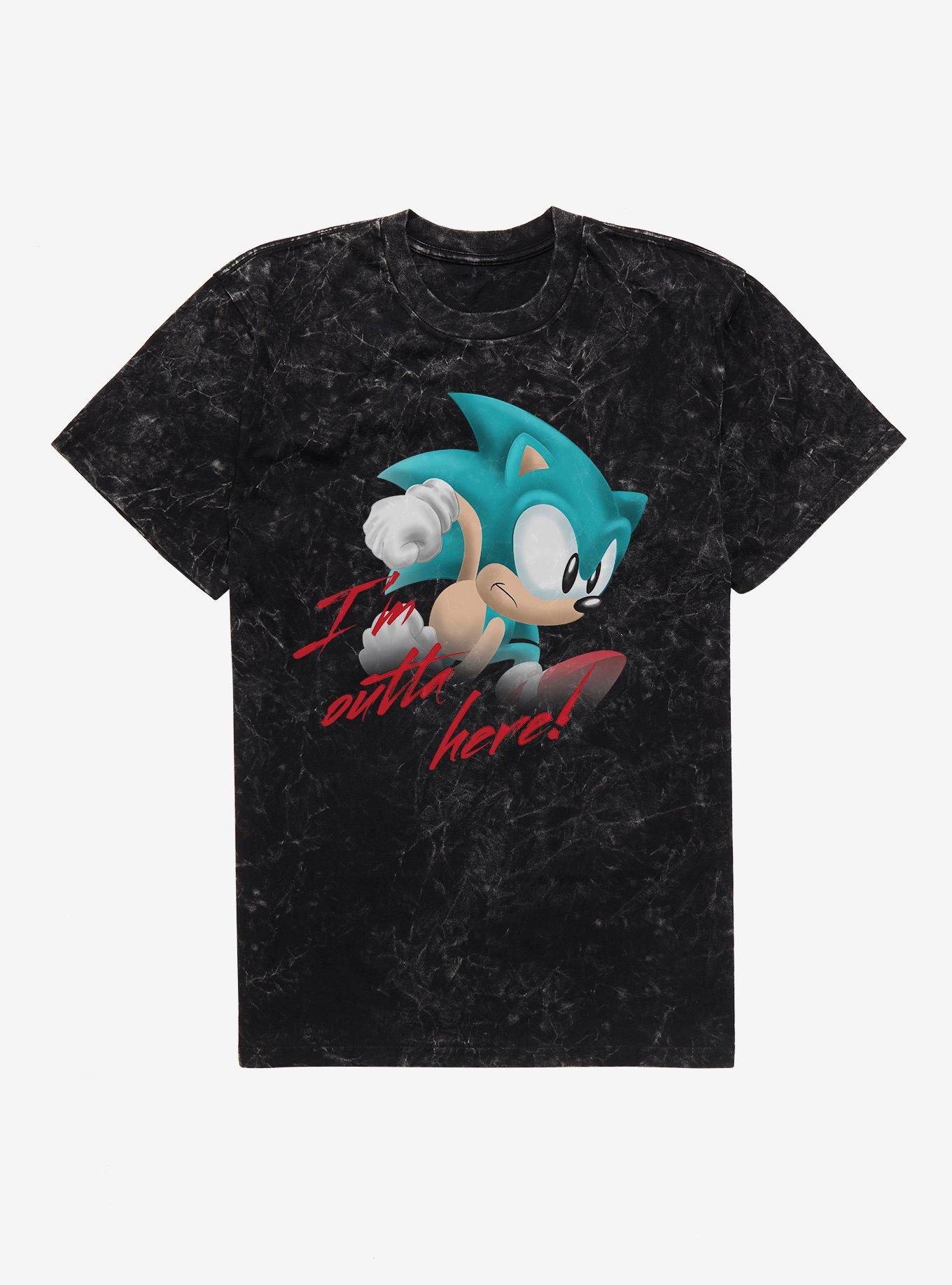 Sonic The Hedgehog I´m Outta Here! Mineral Wash T-Shirt,New Products : American Fashion Style Bags On Sale