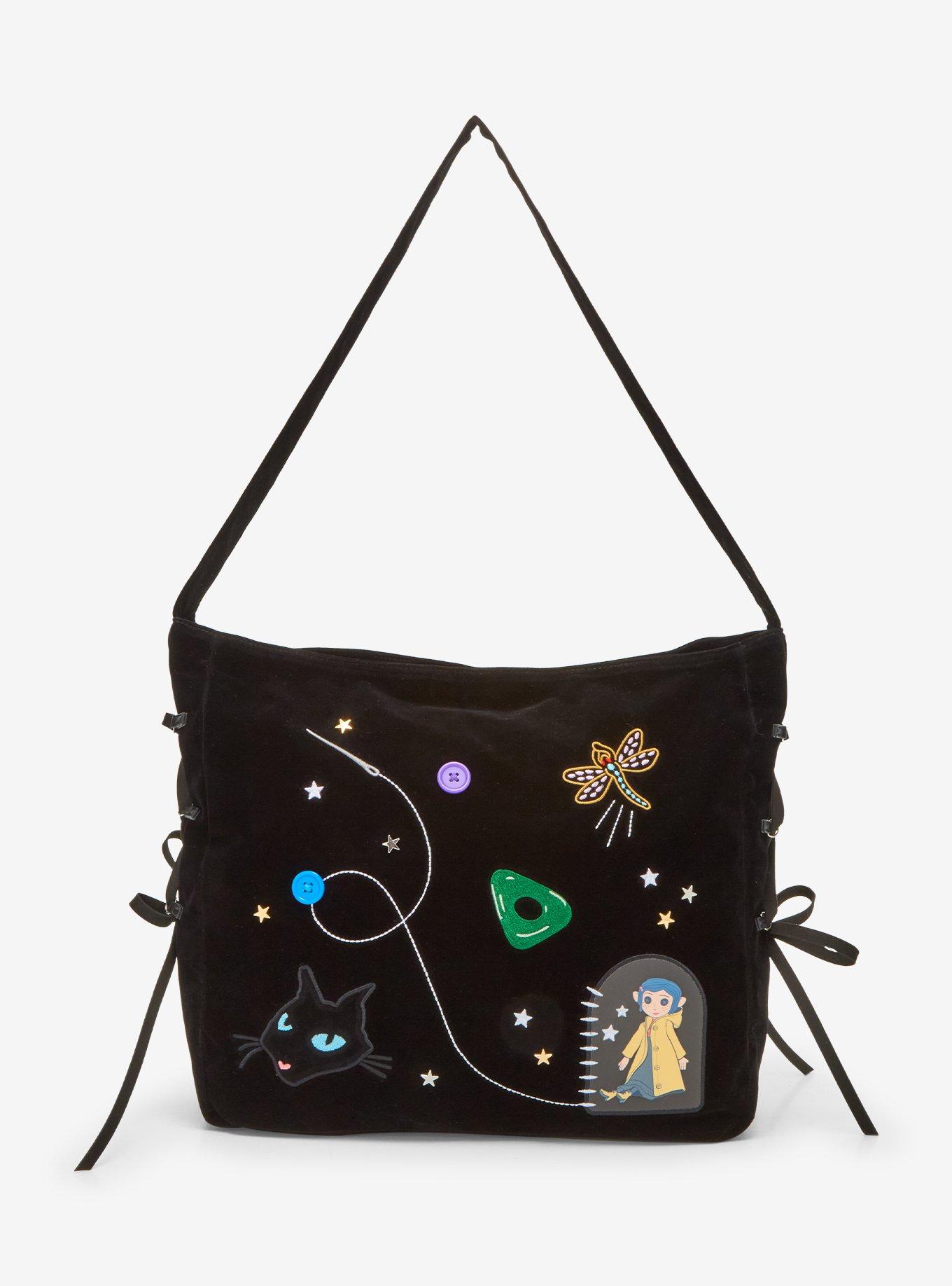 Her Universe Coraline Icon Embroidered Hobo Bag, , hi-res