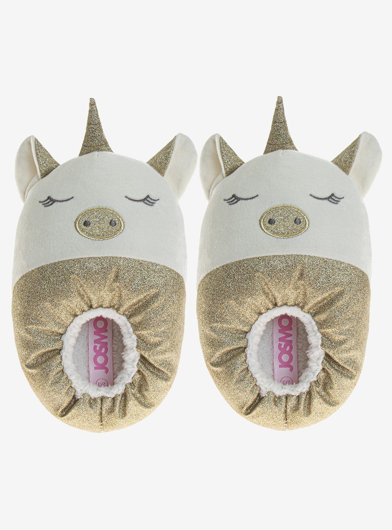 Gold Unicorn Girls Comfy Slippers, , hi-res