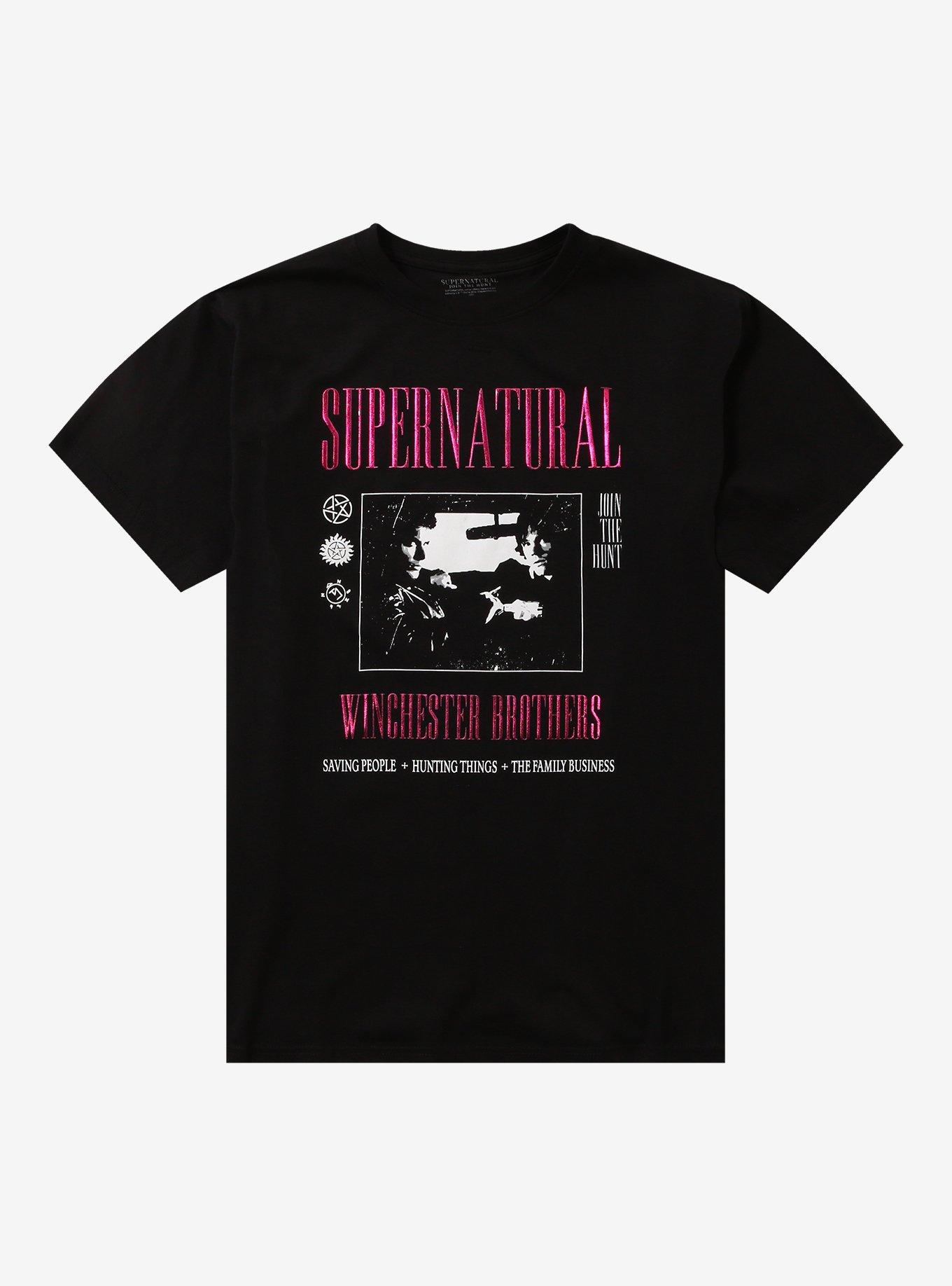 Supernatural Winchester Bros. Car Portrait Foil Girls T-Shirt, , hi-res