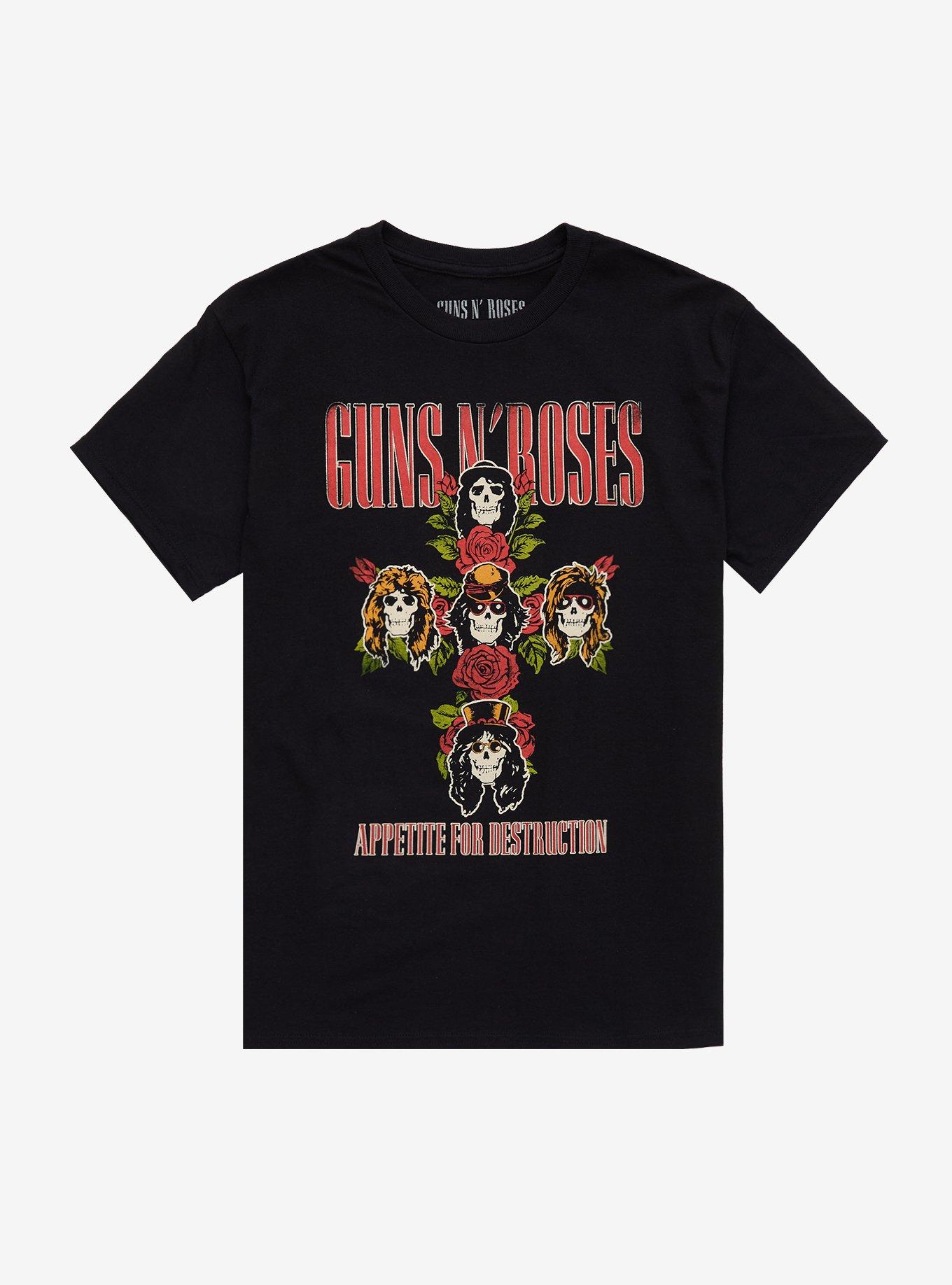 Guns N' Roses Appetite For Destruction Floral Cross T-Shirt, , hi-res