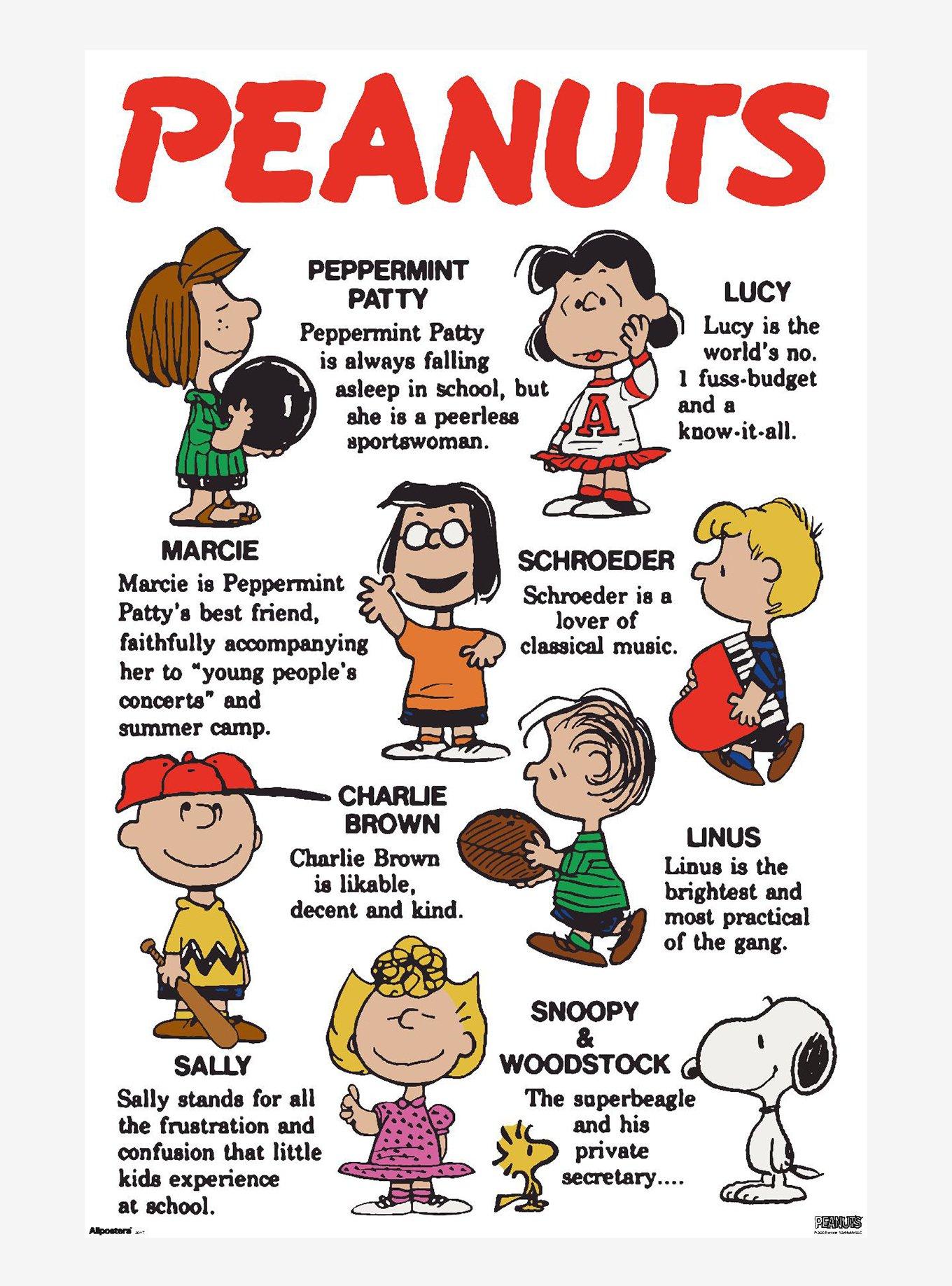 Peanuts Character Guide Poster, , hi-res