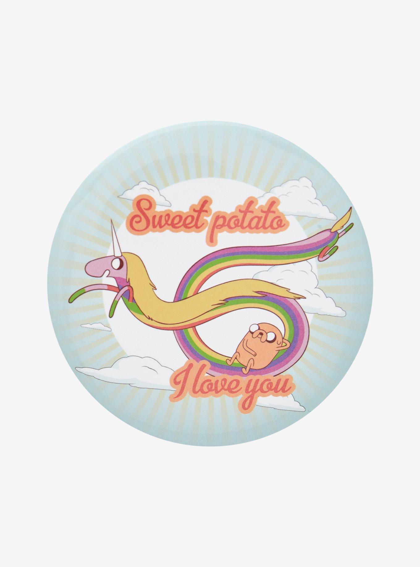 Adventure Time Lady Rainicorn Sweet Potato Button Pin, , hi-res