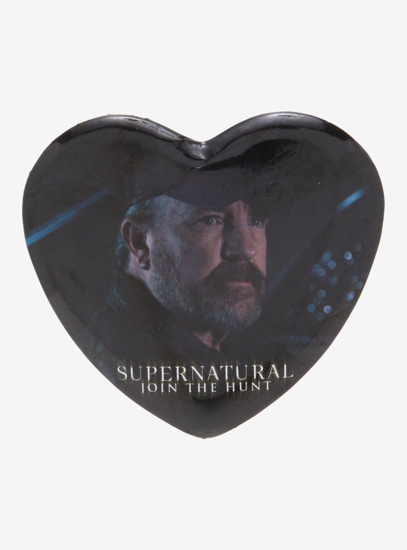 Supernatural Bobby Heart Button Pin, , hi-res