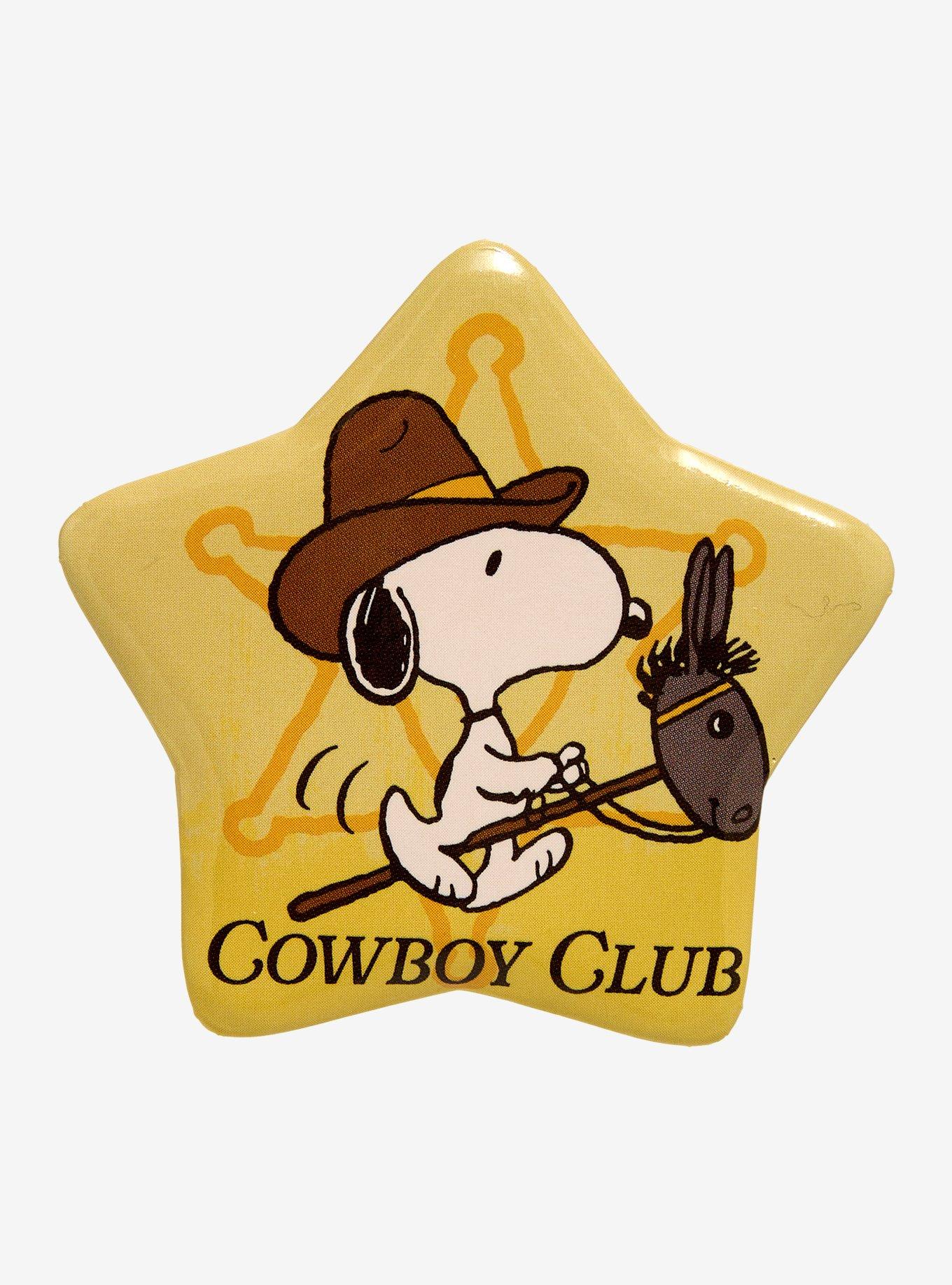 Peanuts Snoopy Cowboy Club Star Button Pin, , hi-res