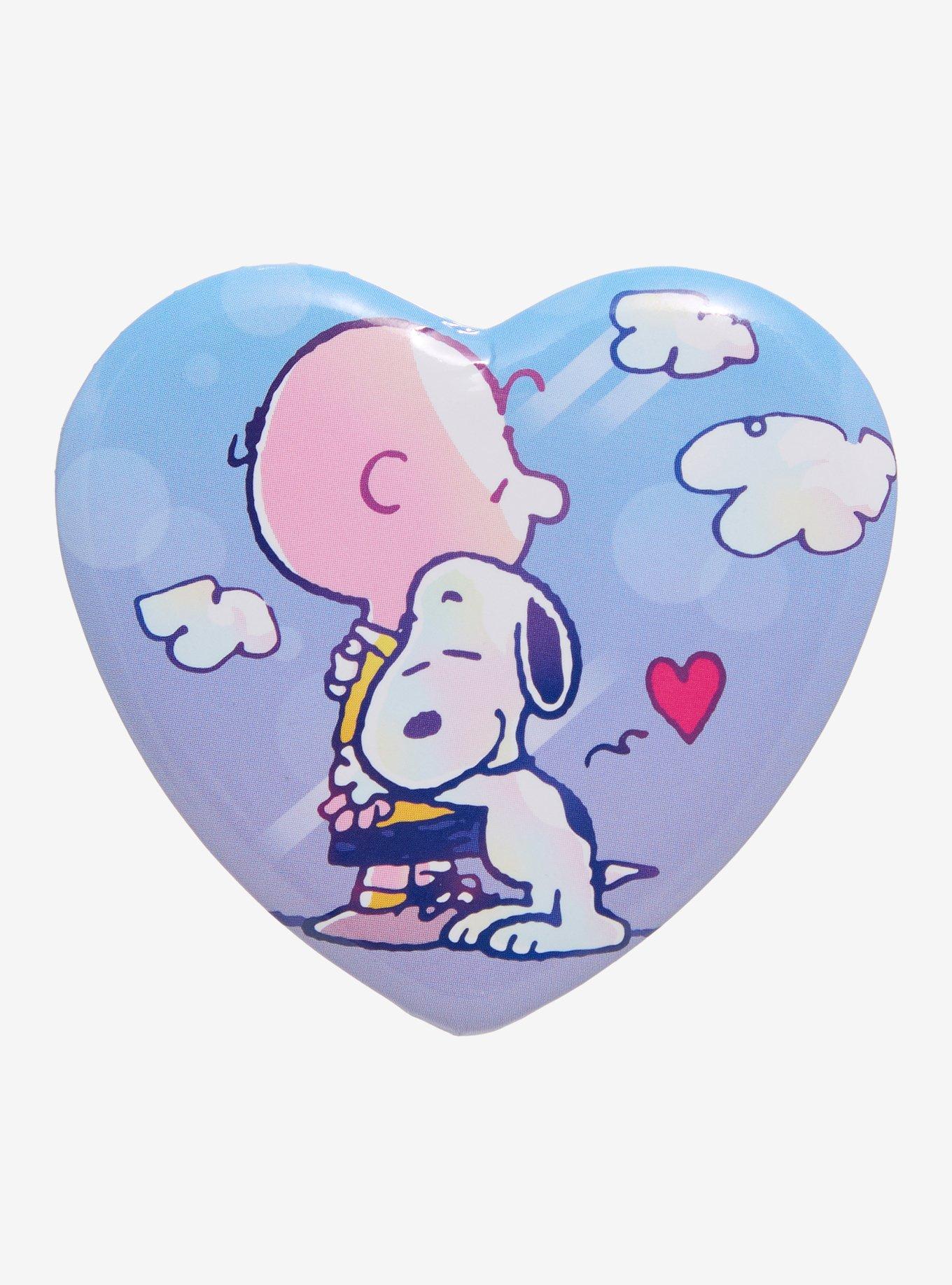 Peanuts Charlie Brown & Snoopy Heart Button Pin, , hi-res