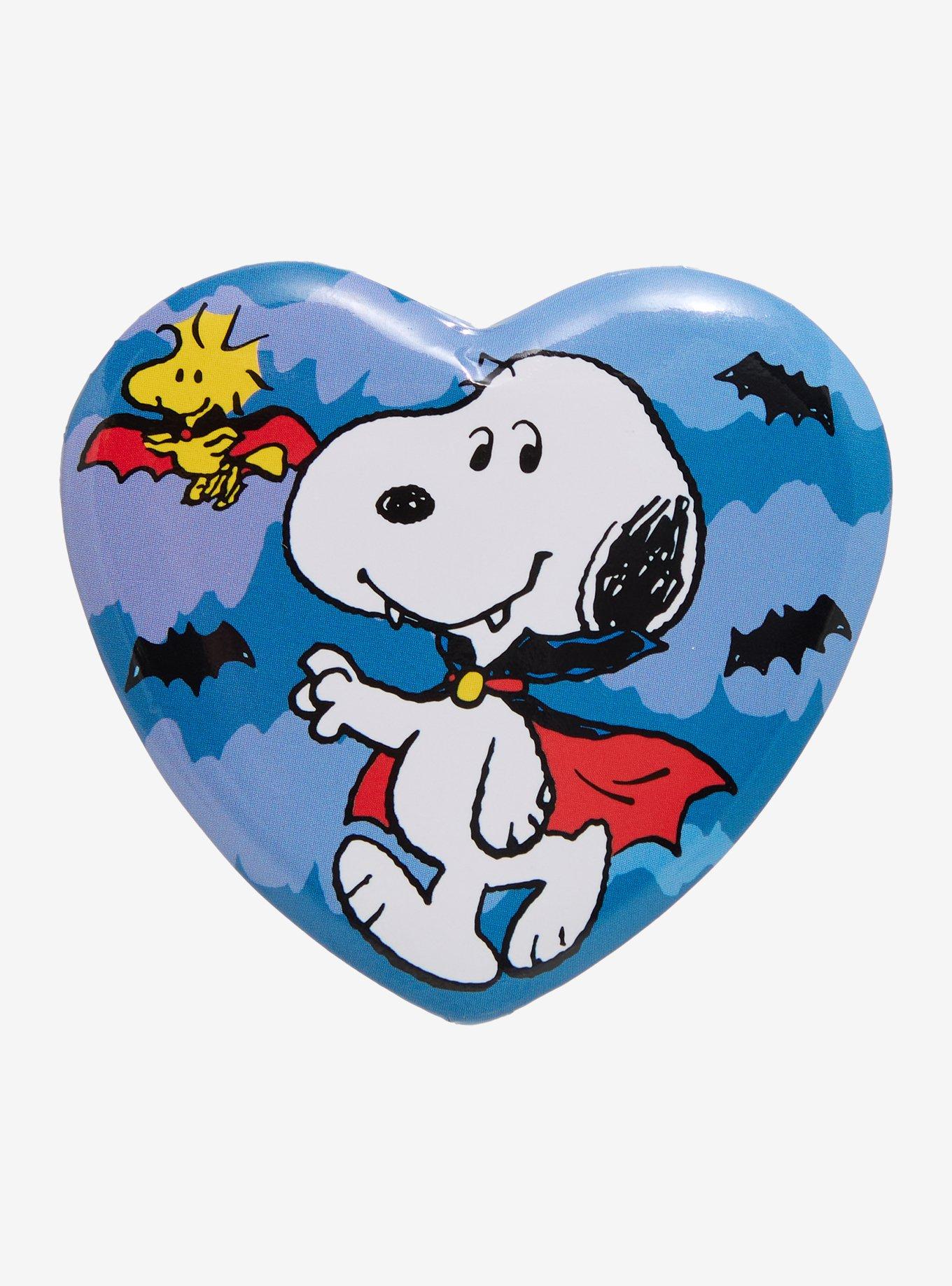Peanuts Snoopy & Woodstock Vampires Heart Button Pin, , hi-res