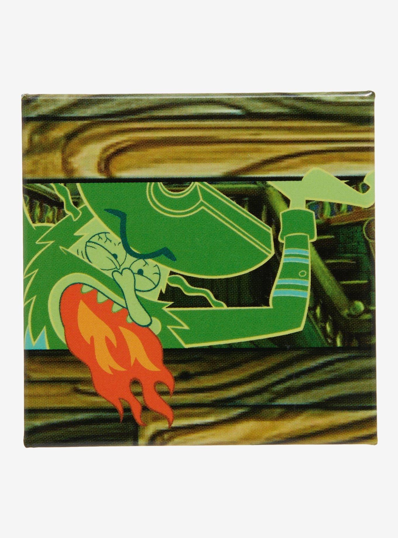SpongeBob SquarePants Flying Dutchman Flames Square Button Pin, , hi-res
