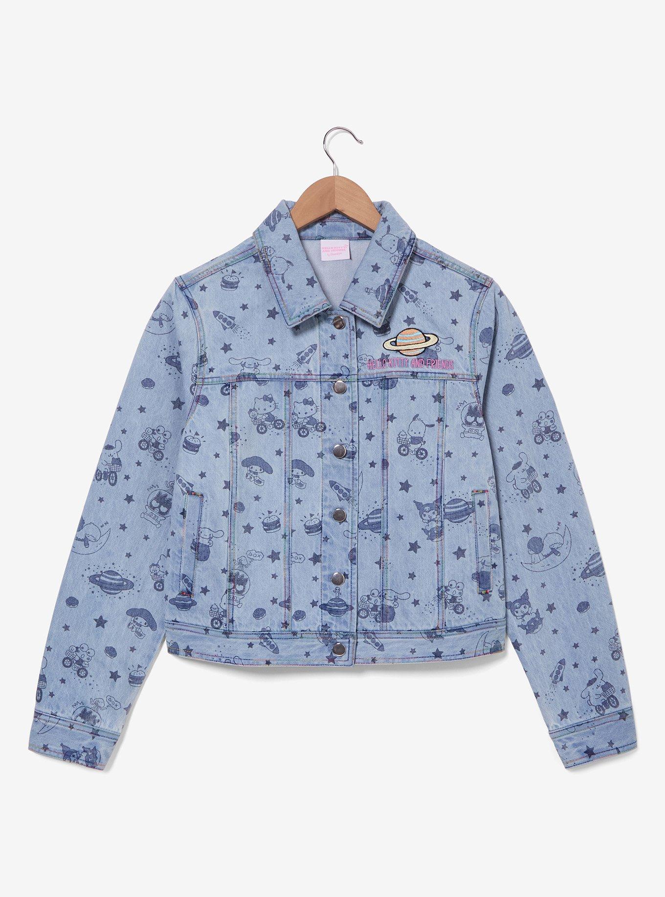 Sanrio Hello Kitty and Friends Space Allover Print Women's Denim Jacket - BoxLunch Exclusive, , hi-res