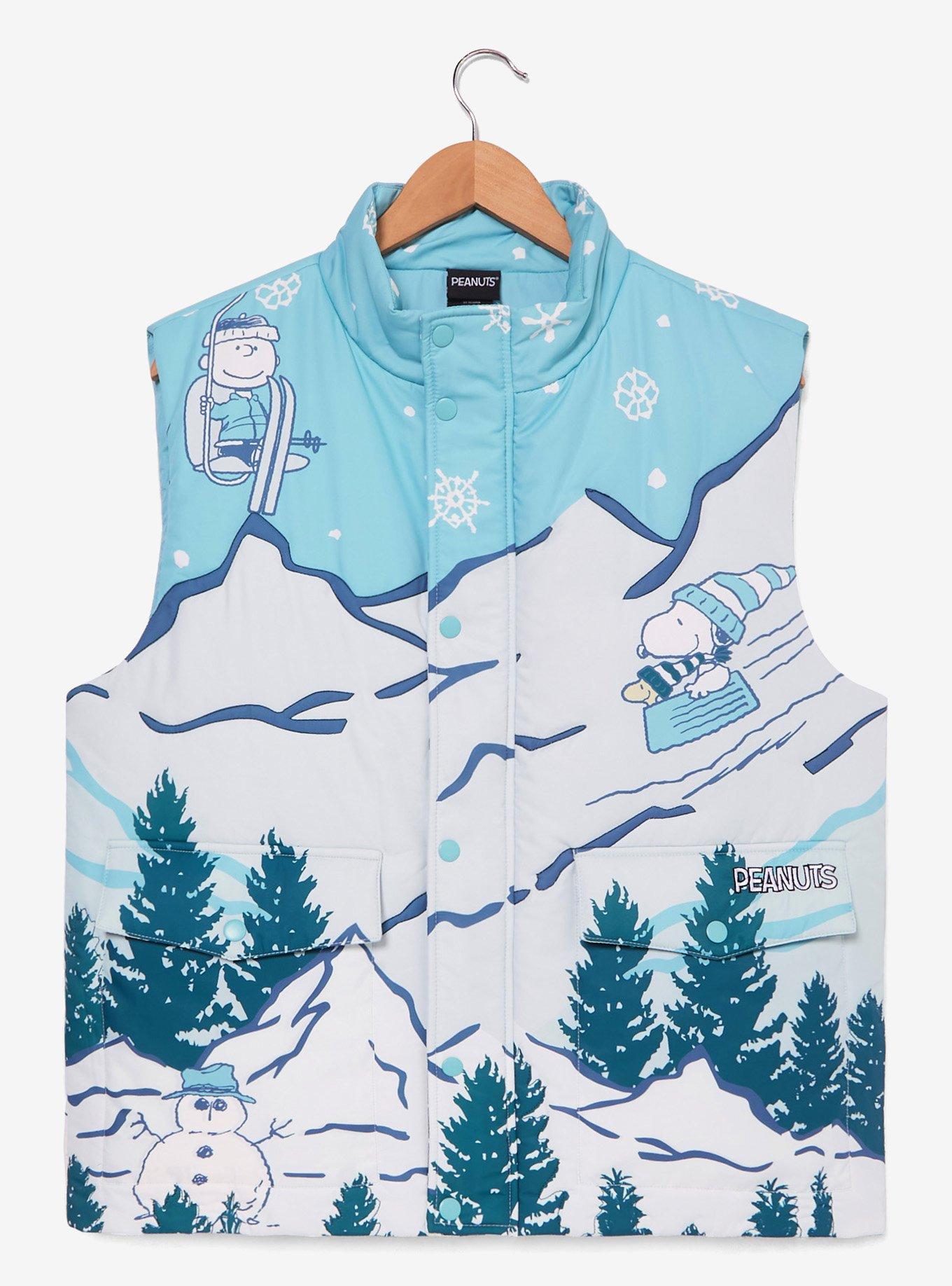 Peanuts Skiing Scene Puffer Vest - BoxLunch Exclusive, , hi-res