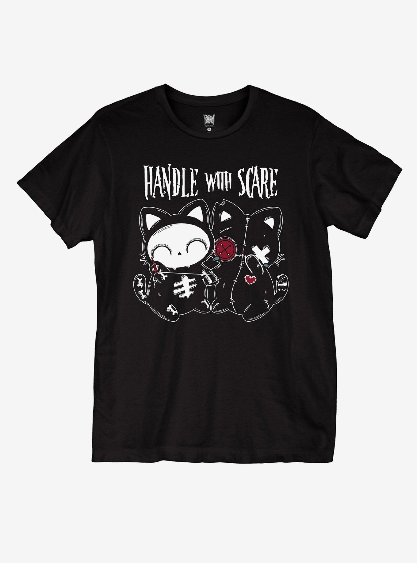 Handle With Scare Cat Dolls Girls T-Shirt By PVMPKIN Art, , hi-res