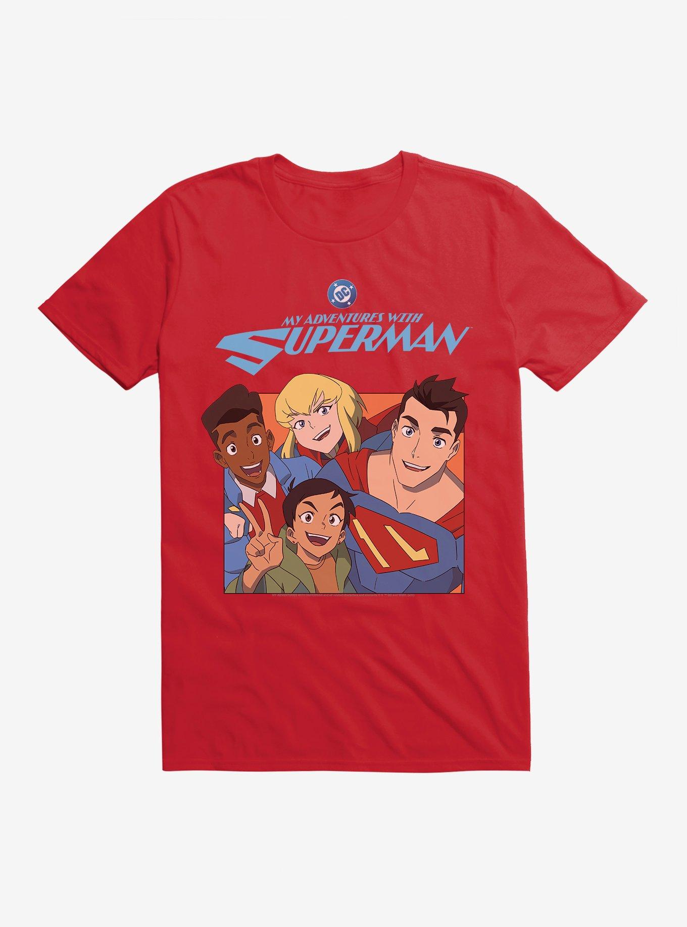 My Adventures With Superman Group T-Shirt, RED, hi-res
