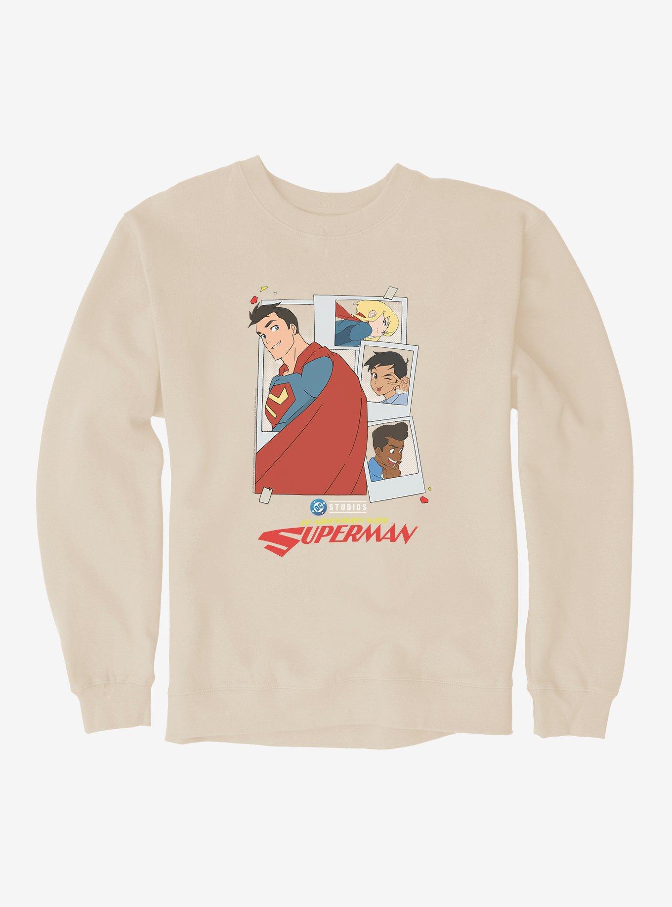 DC My Adventures With Superman Polaroids Sweatshirt, SAND, hi-res
