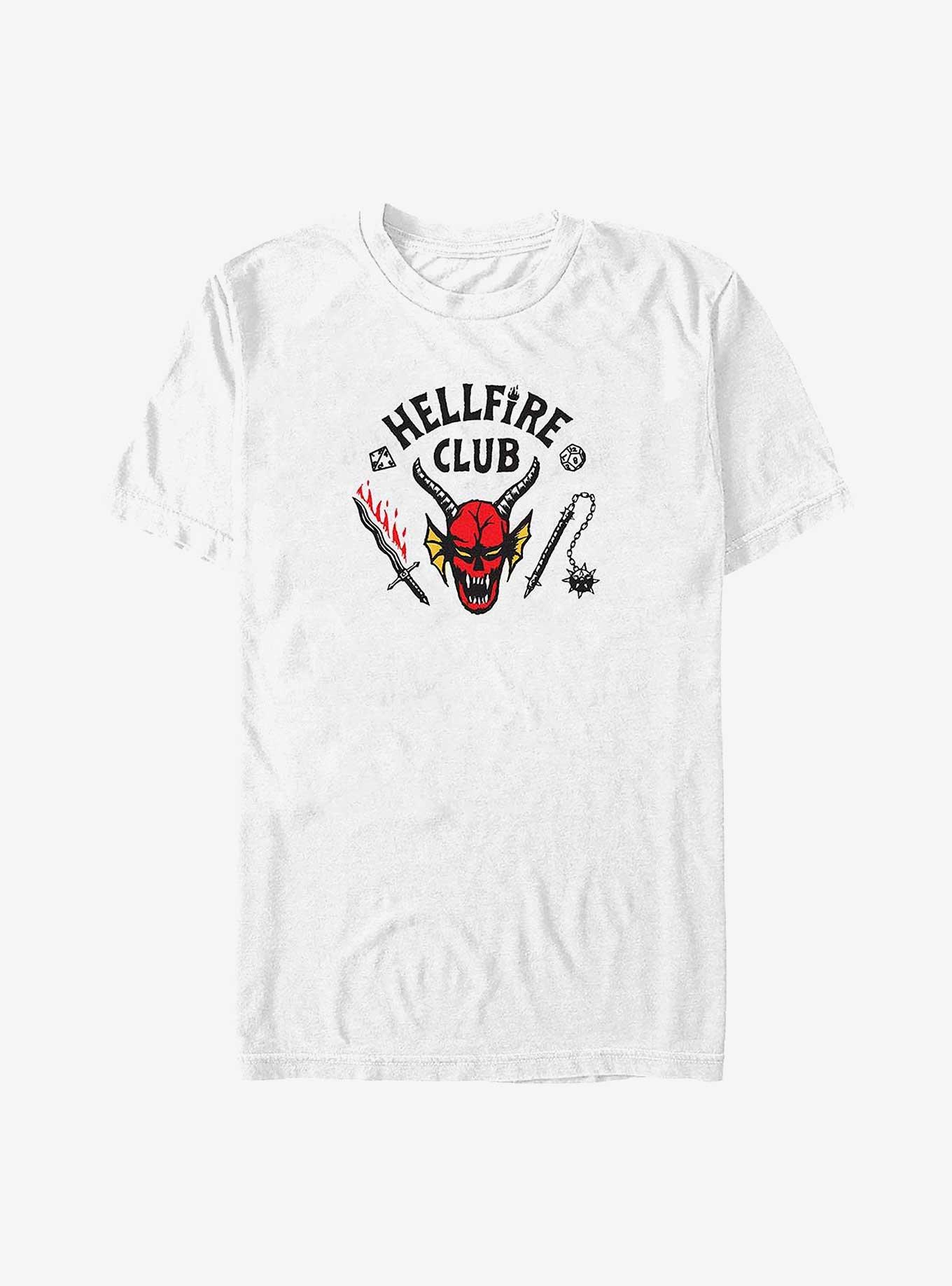 Stranger Things Hellfire Cut Big & Tall T-Shirt, WHITE, hi-res